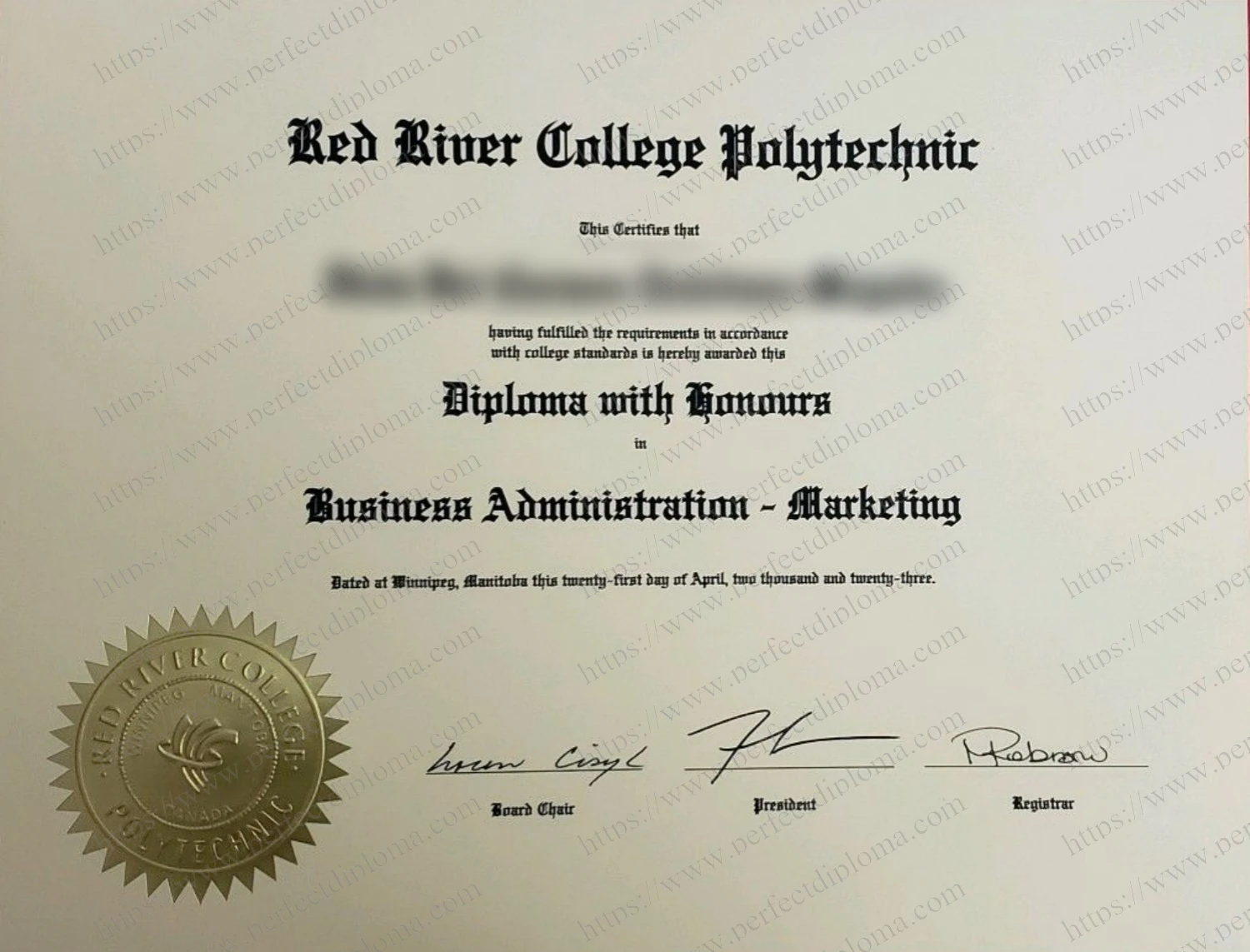 How long does it take to buy a fake Red River College diploma?