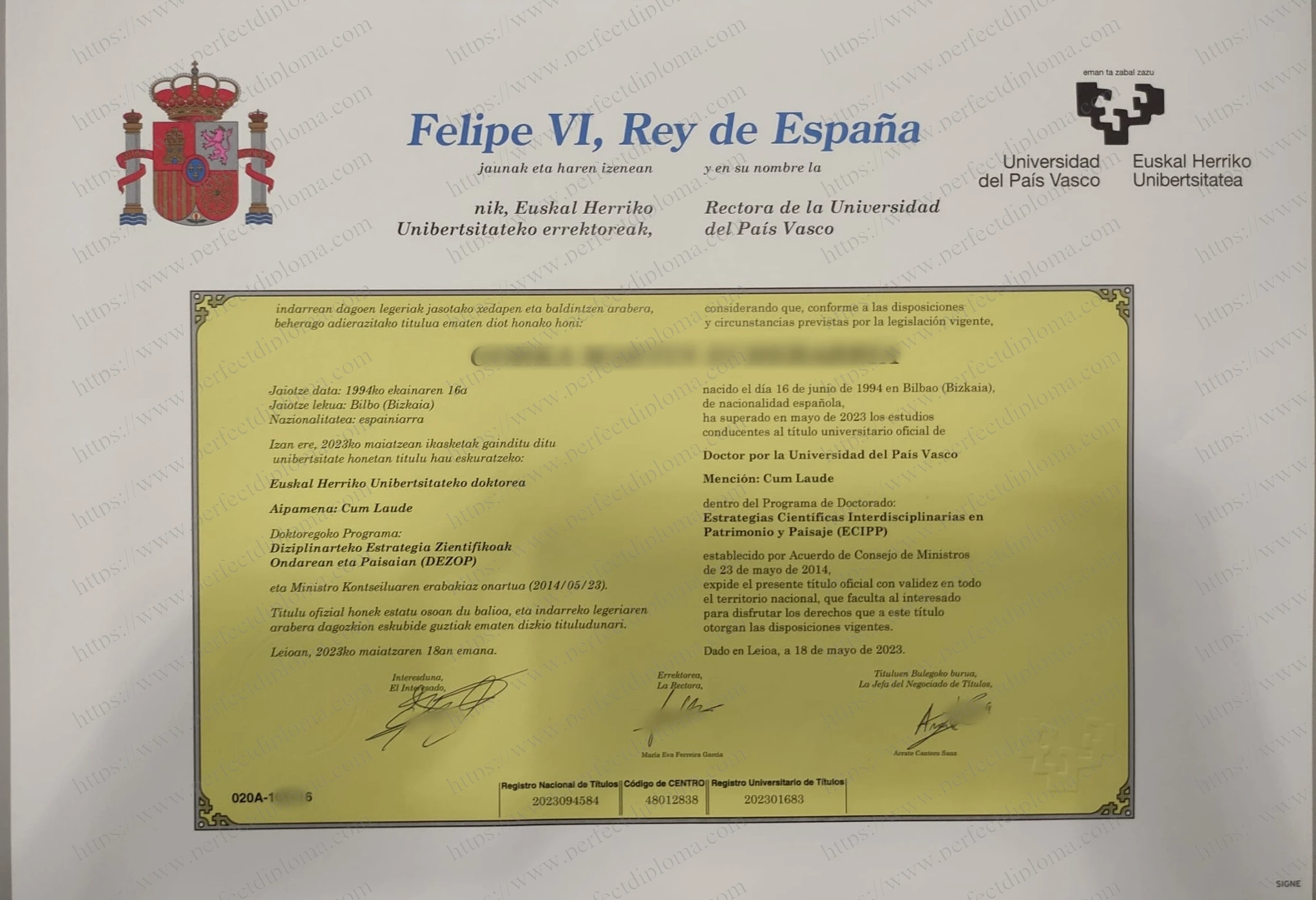 Can I buy a fake Universidad del País Vasco diploma?