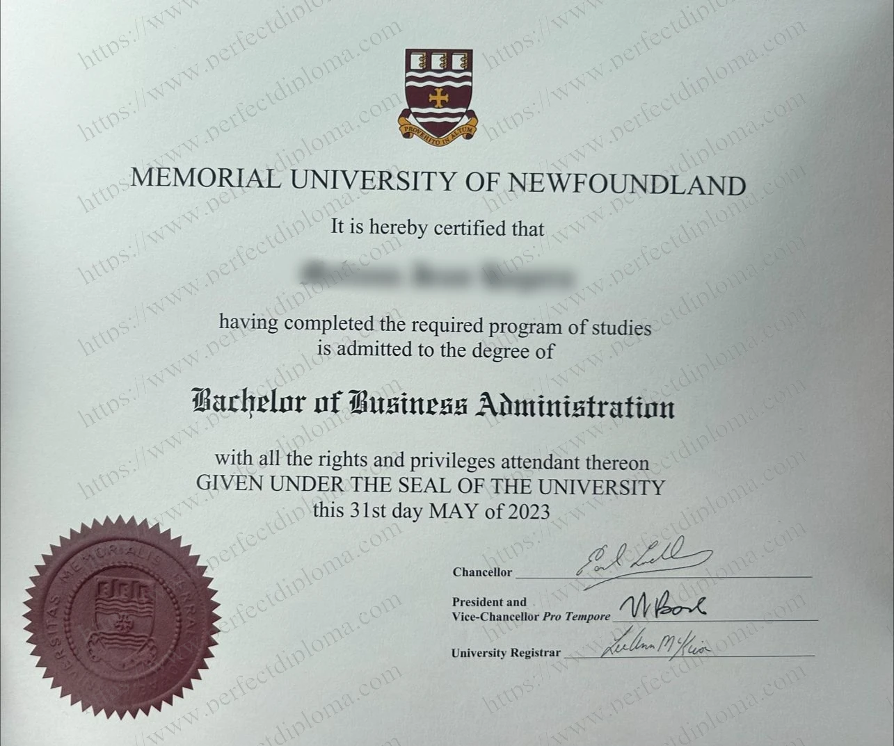 Can i get to buy Memorial University of Newfoundland fake diploma?