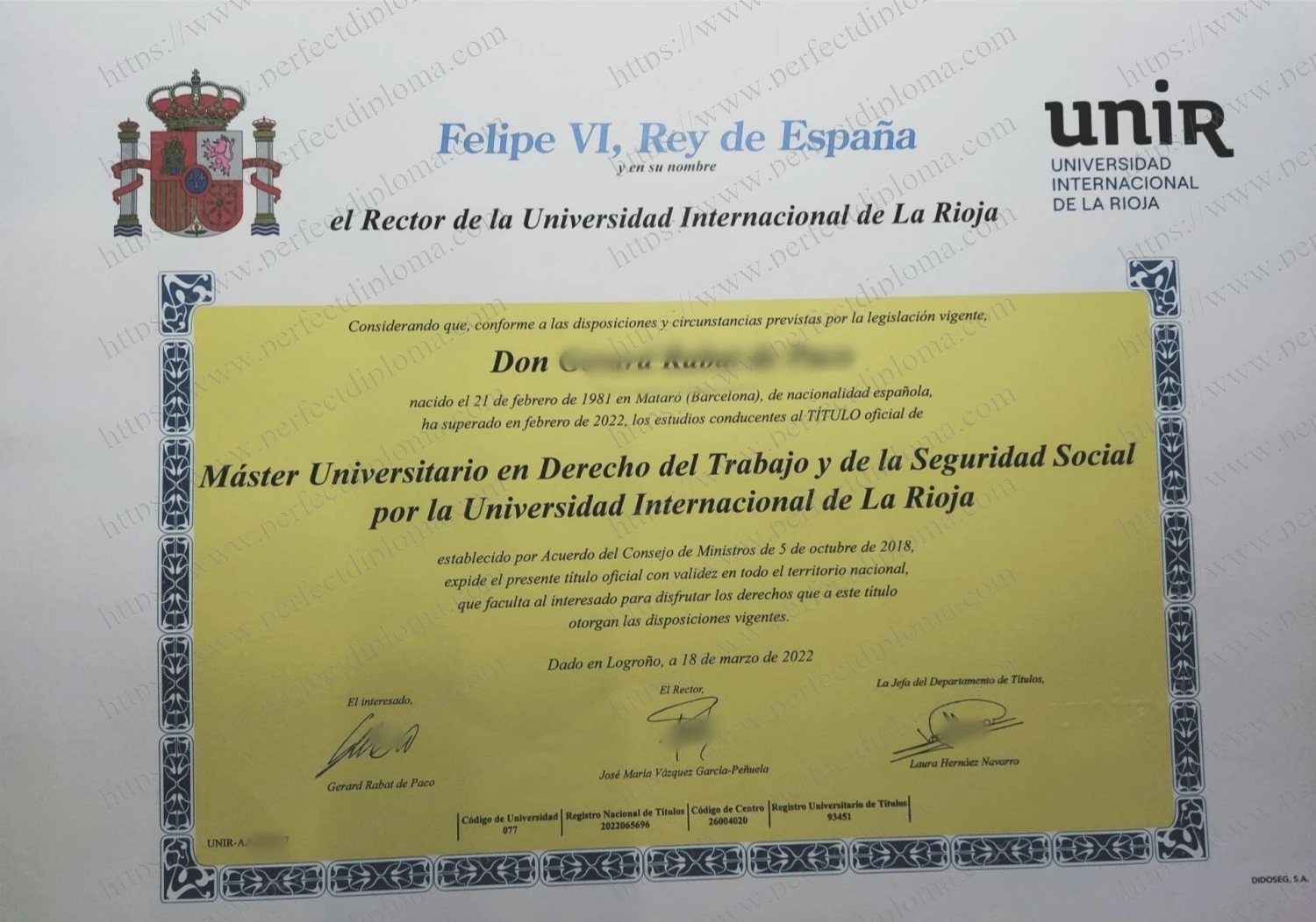 Can i get to buy Universidad Internacional de La Rioja fake diploma?