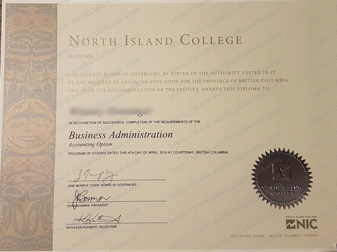 How do I order a 100% replica North Island College diploma online?