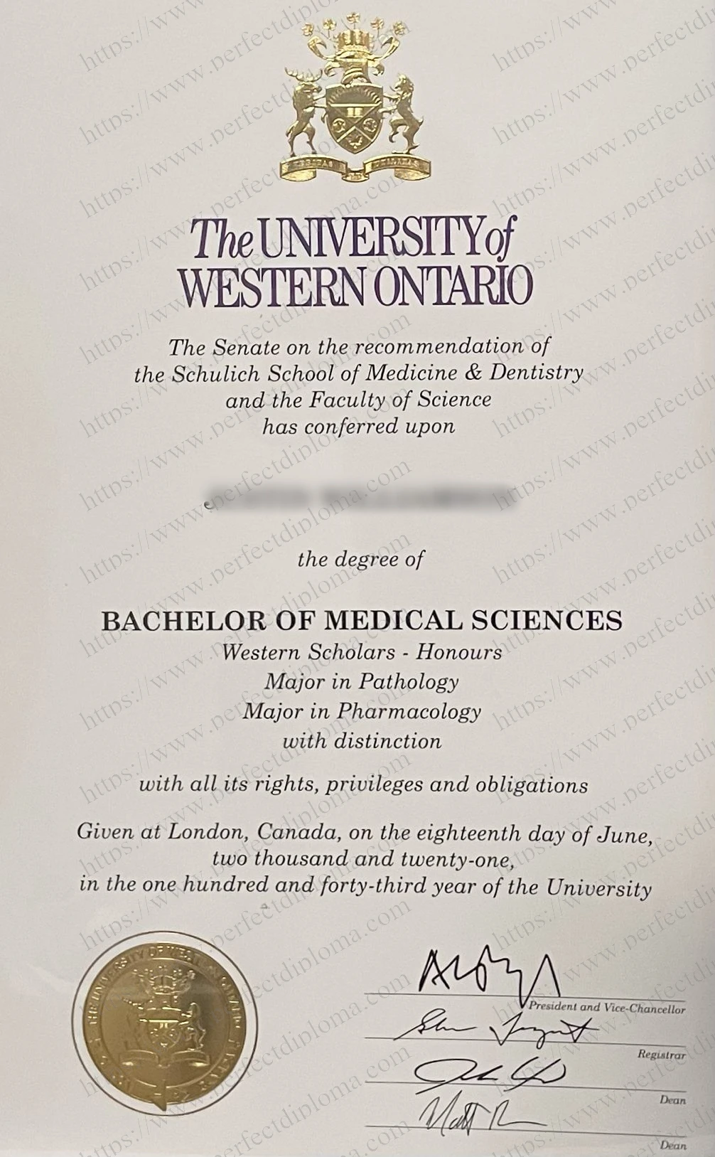 How do I order a fake The University of Western Ontario diploma online?