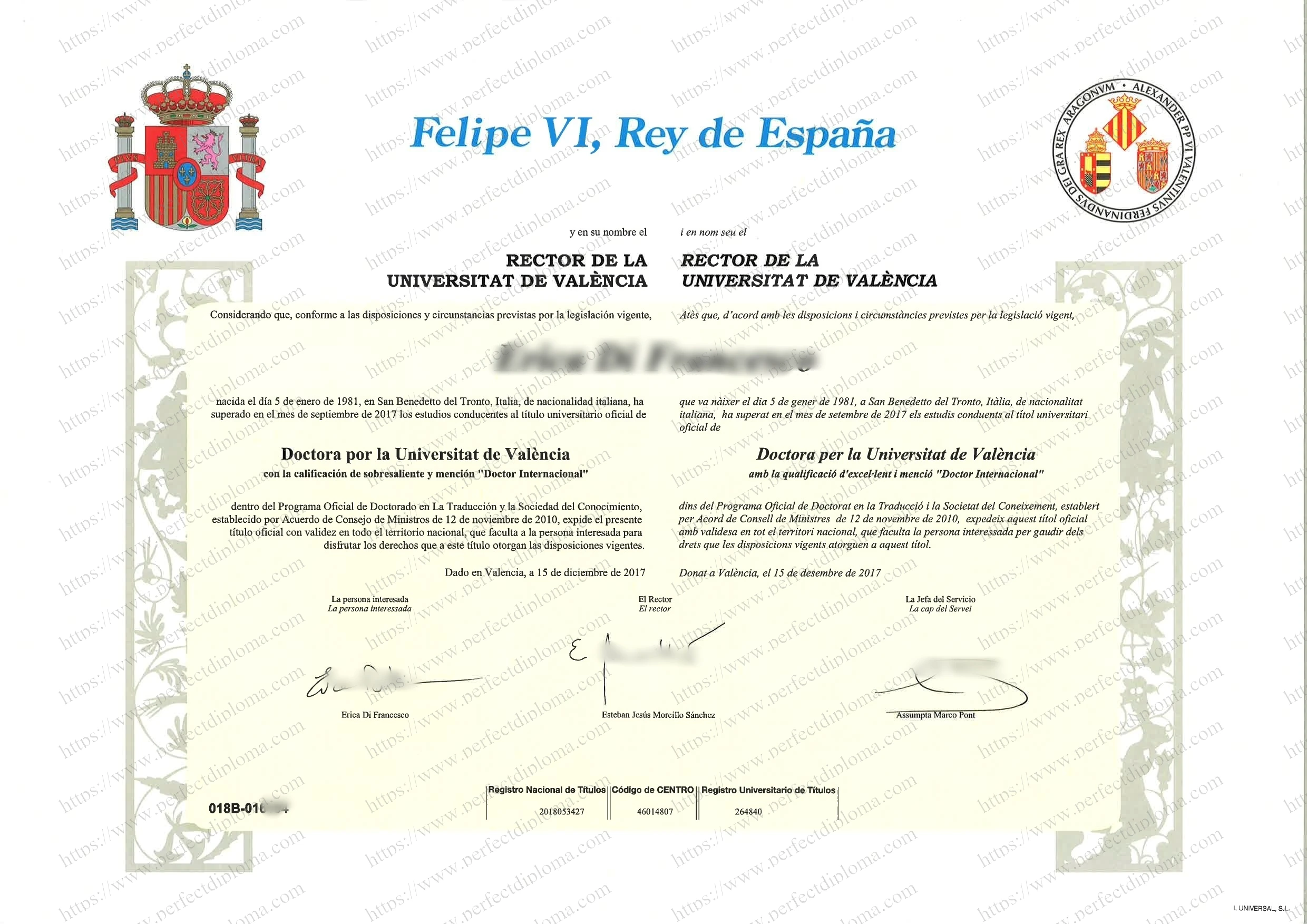 How long does it take to buy a fake Universidad de Valencia diploma?