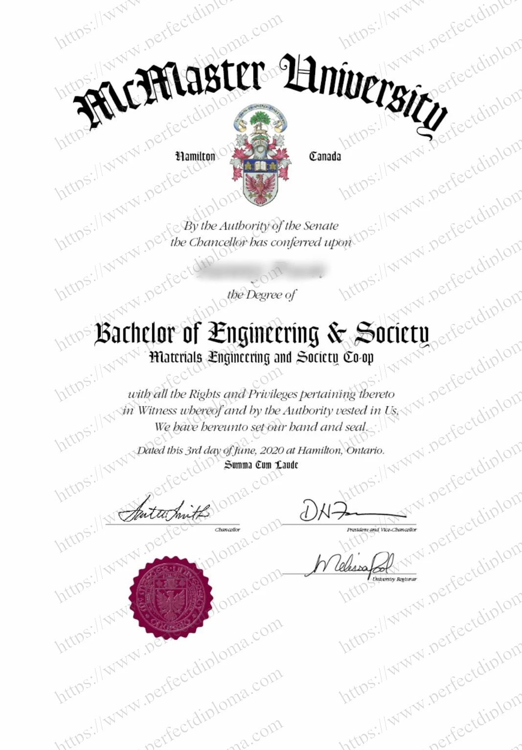 How to make the McMaster University certificate?