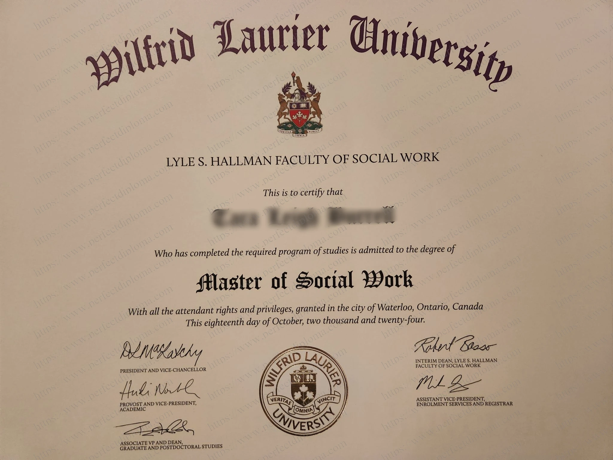How to make the Wilfrid Laurier University certificate?