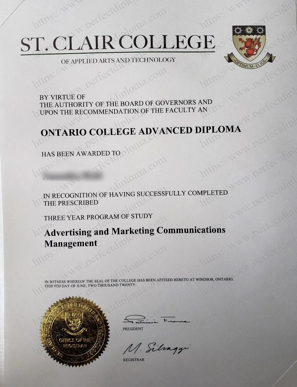 Where to buy St. Clair College fake diploma?