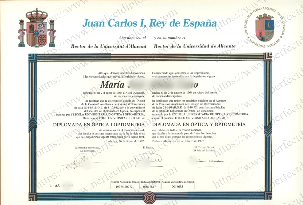 Where to buy Universidad de Alicante fake diploma?
