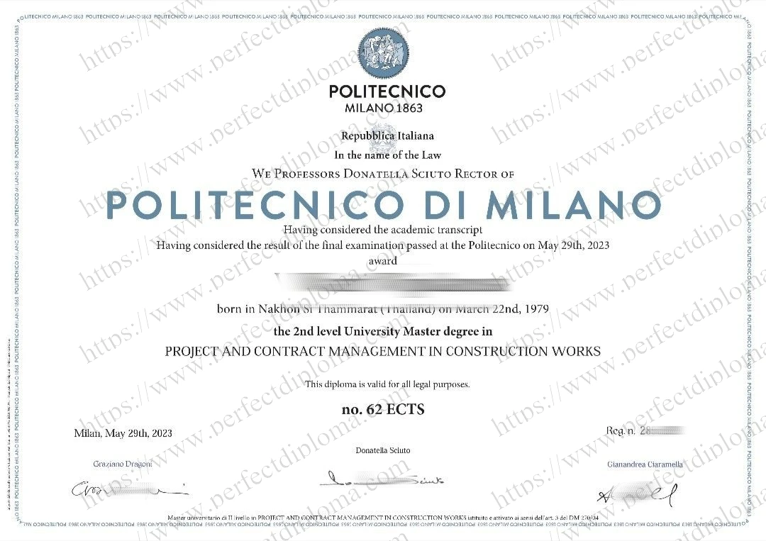 Buy a fake Politecnico di Milano diploma online.