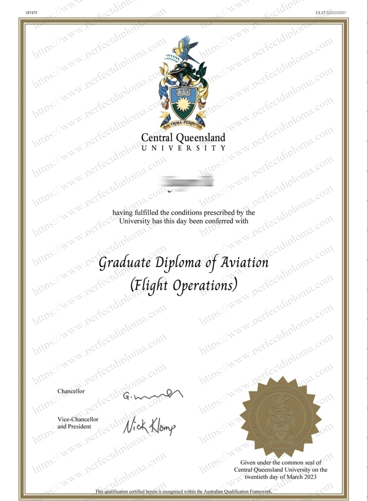Can i get to buy Central Queensland University fake diploma?