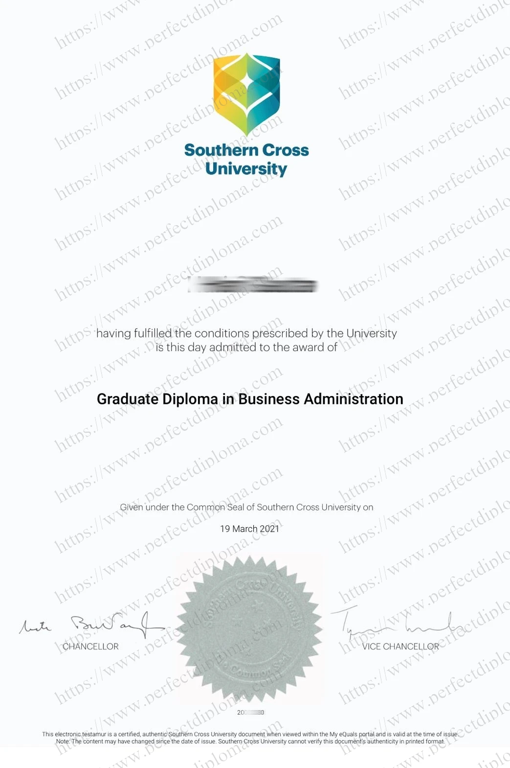 Fast to Get the Southern Cross University fake degree.