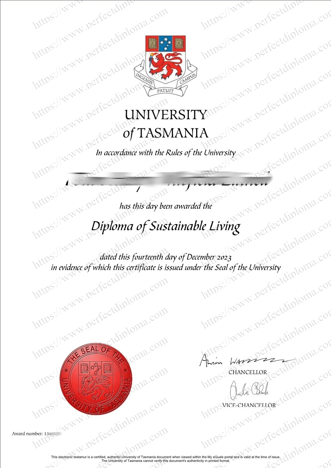 Fast to Get the University of Tasmania fake degree.