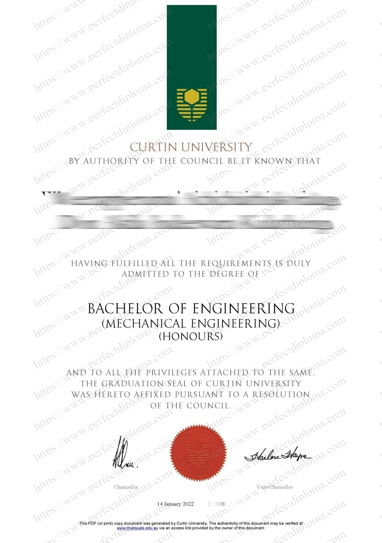 How long does it take to buy a fake Curtin University diploma?