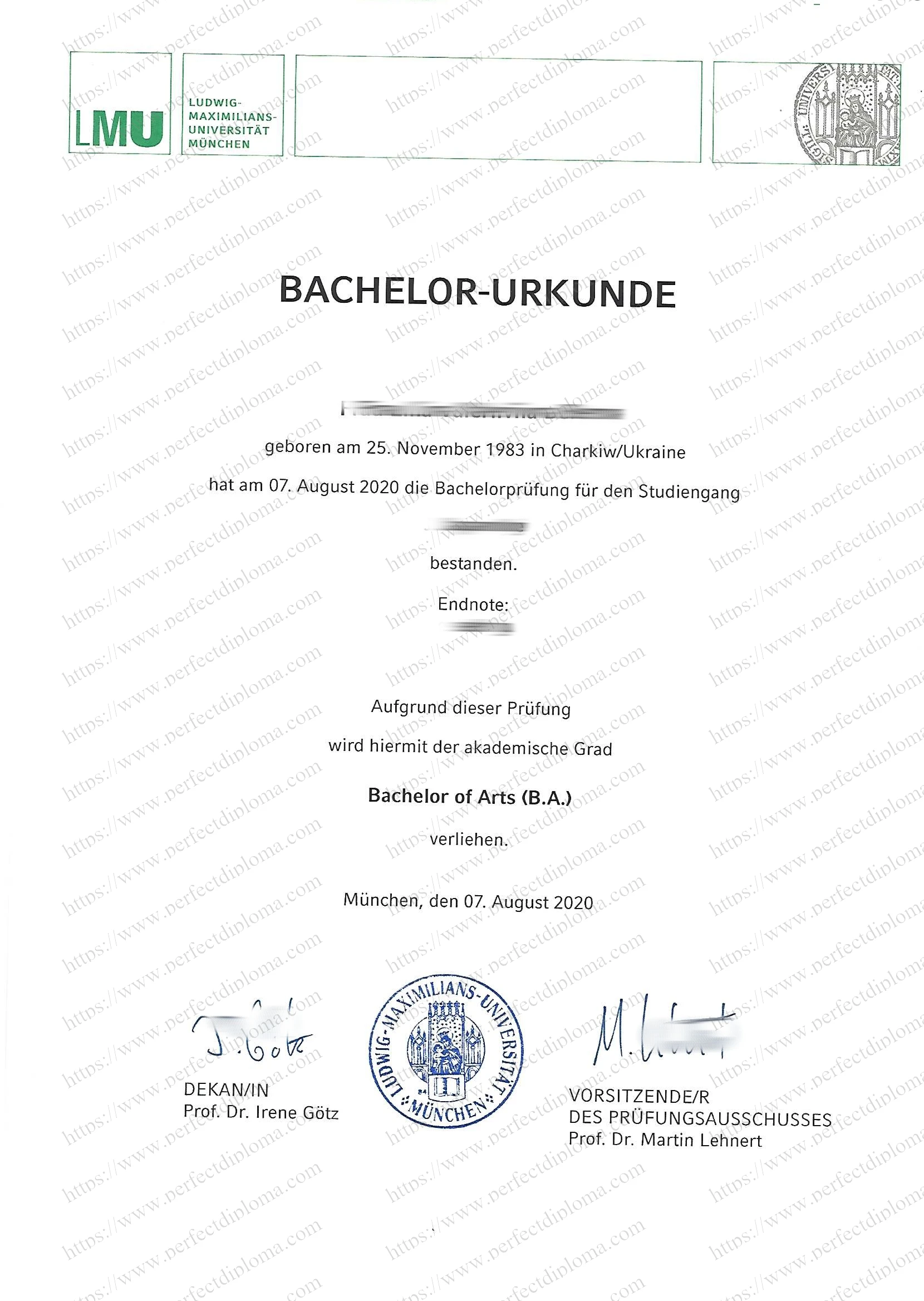 How long does it take to buy a fake Universität München diploma?
