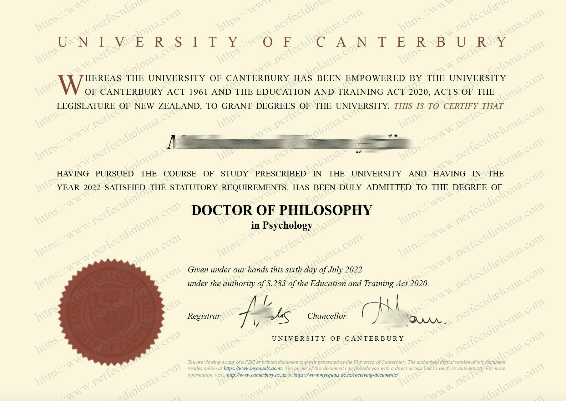 How long to buy University of Canterbury fake diploma?