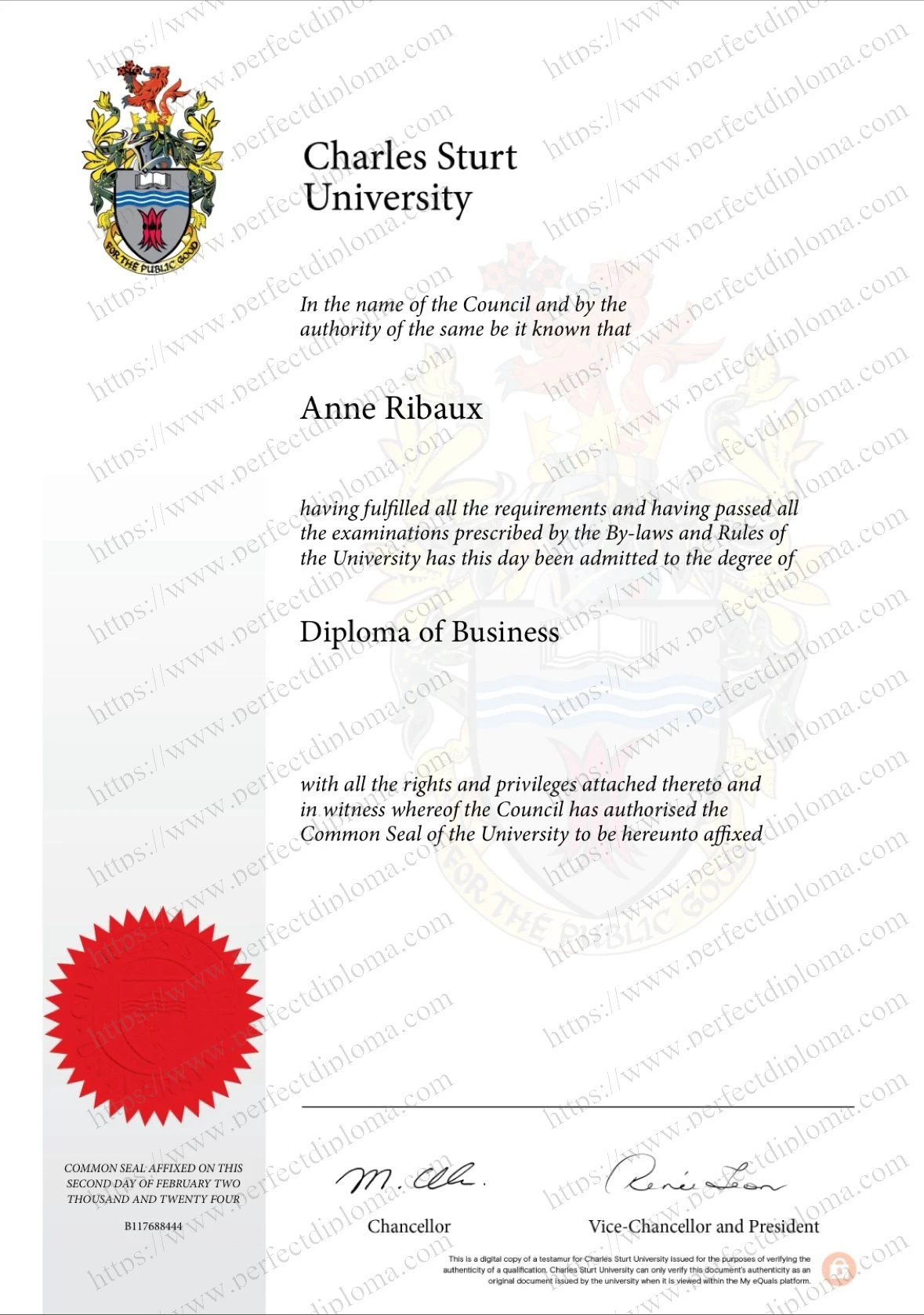How to make the Charles Sturt University certificate?