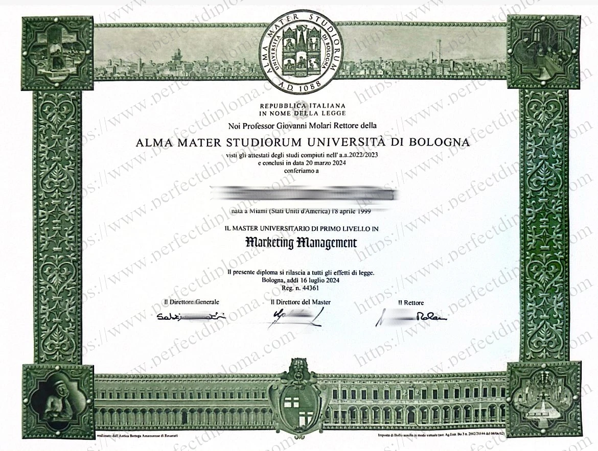How to make the Università di Bologna certificate?