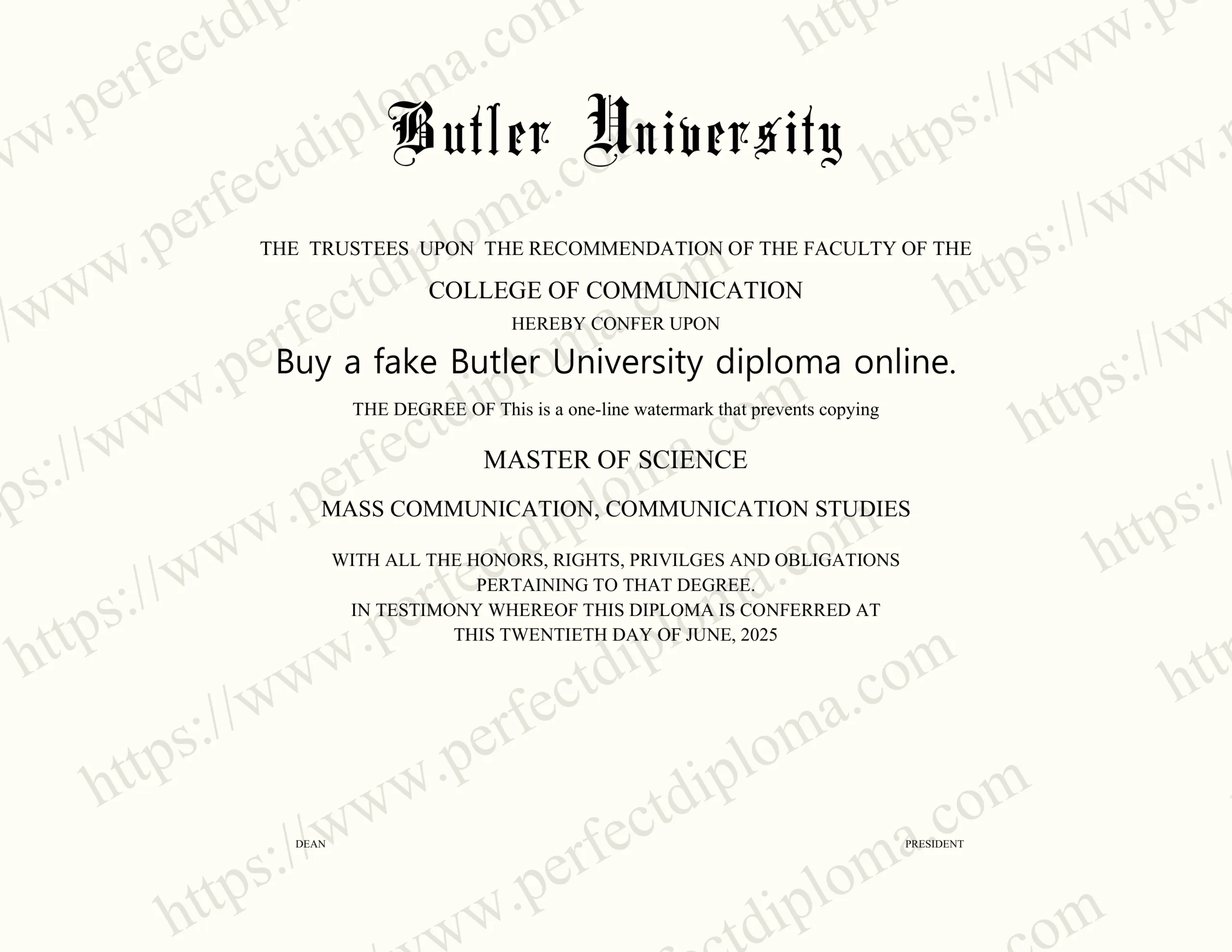 Buy a fake Butler University diploma online.