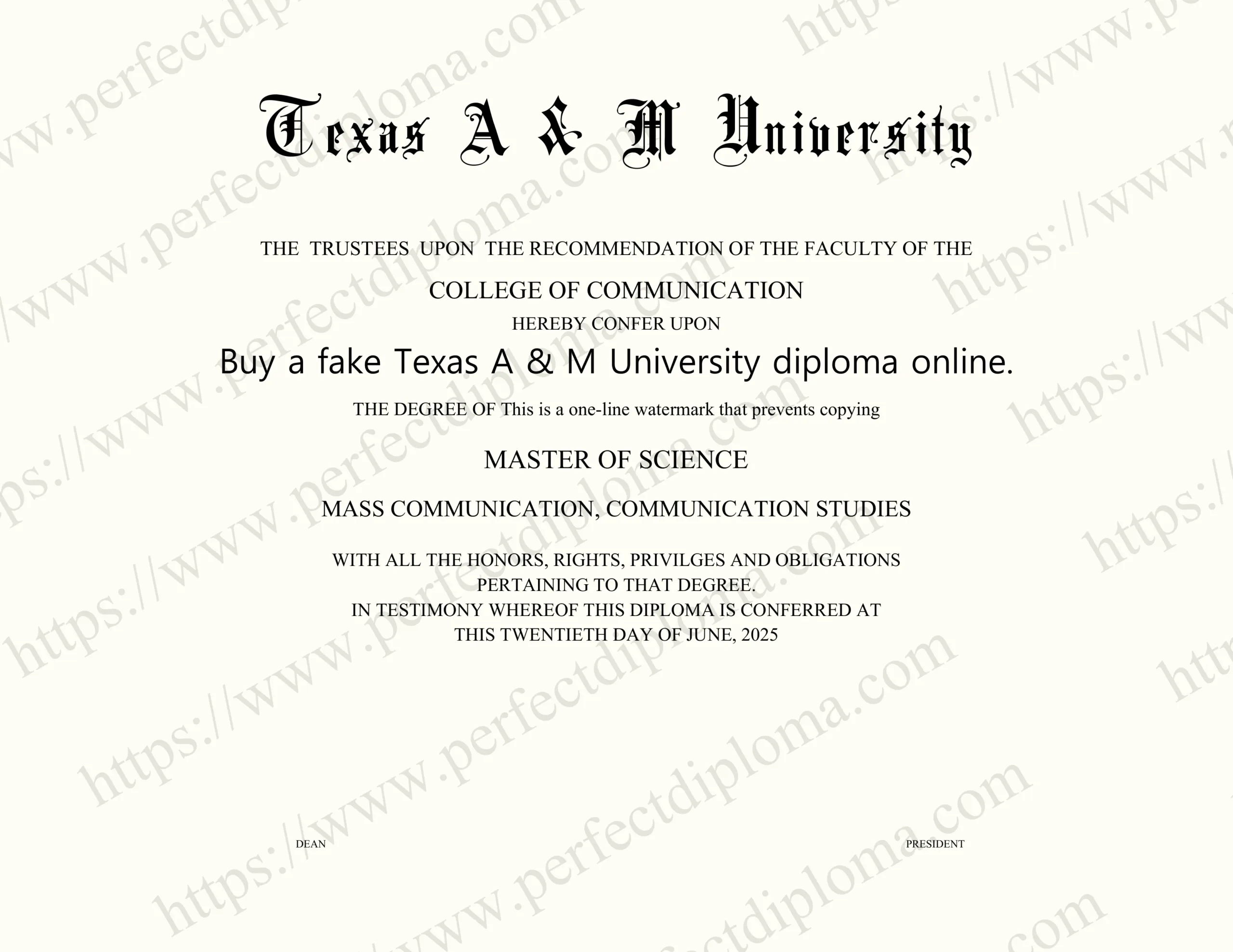 Buy a fake Texas A & M University diploma online.