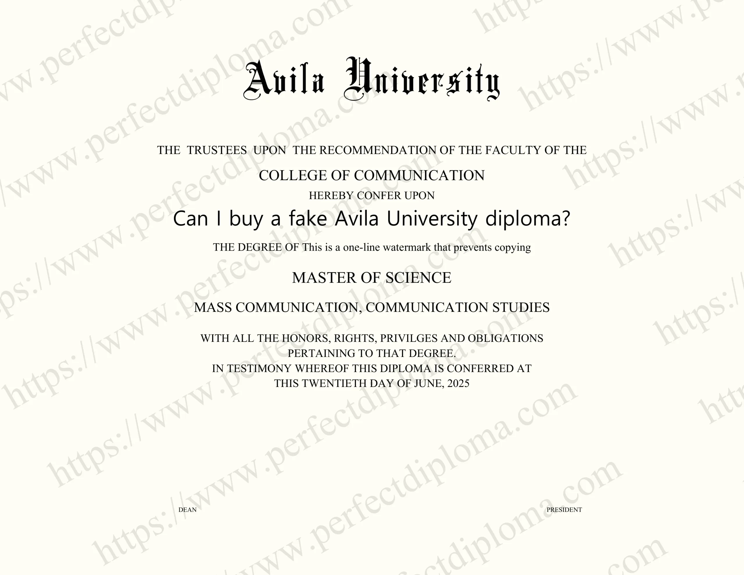Can I buy a fake Avila University diploma?