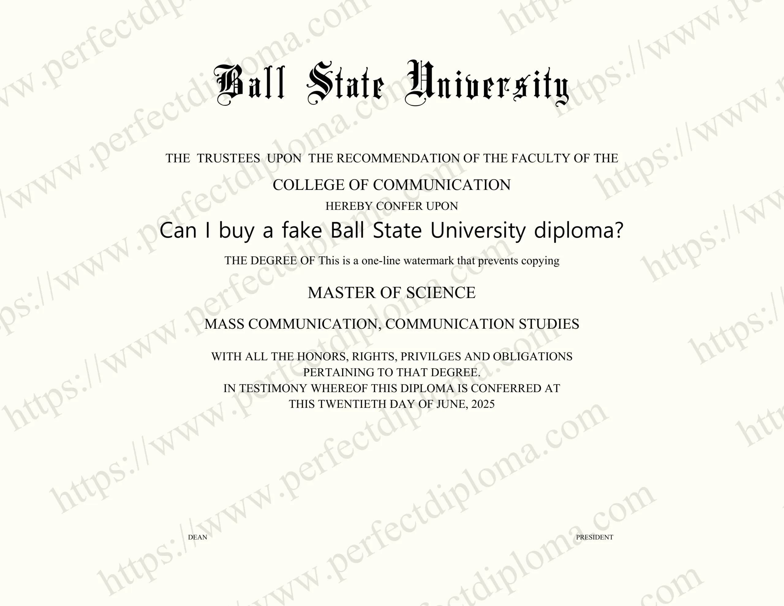 Can I buy a fake Ball State University diploma?
