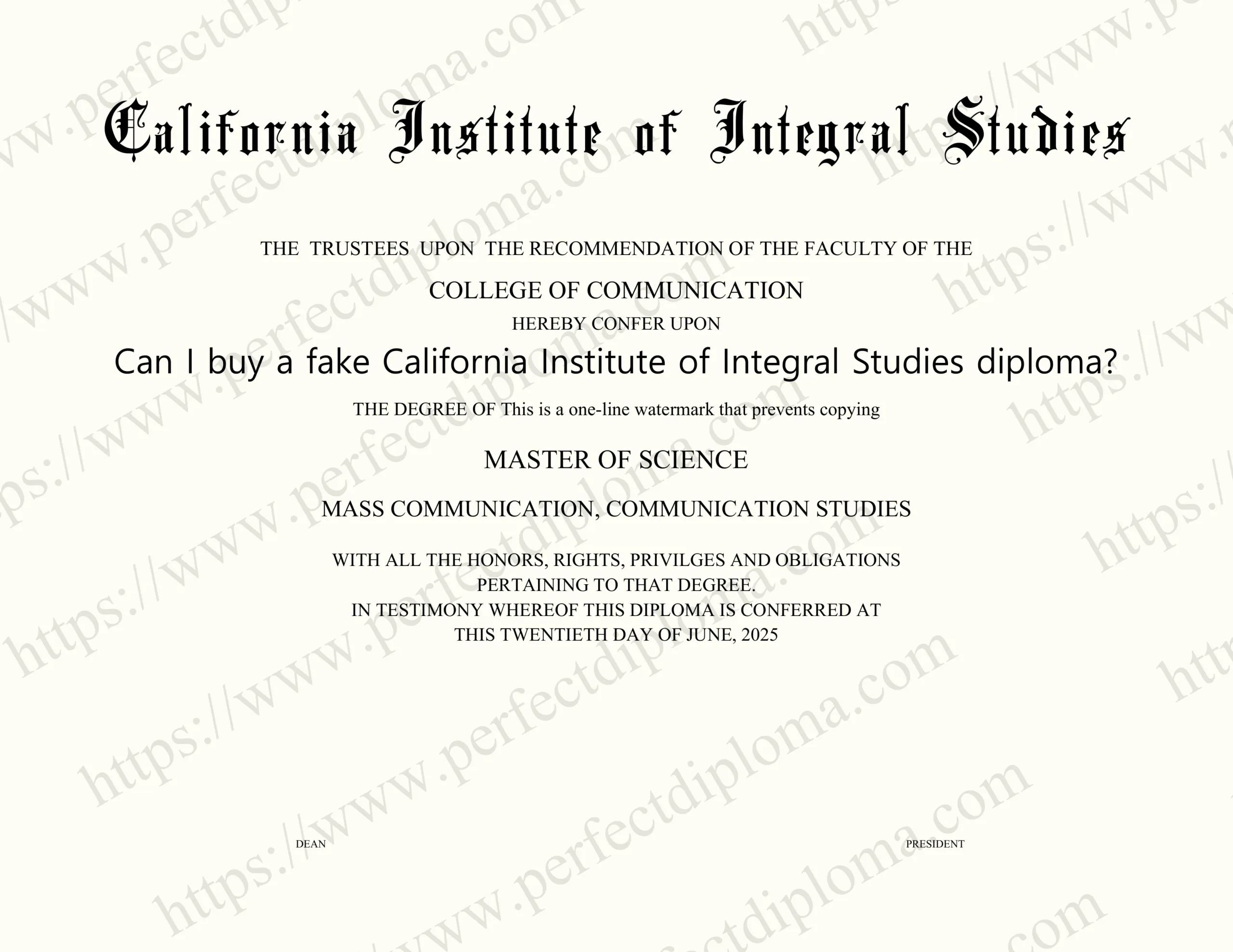 Can I buy a fake California Institute of Integral Studies diploma?