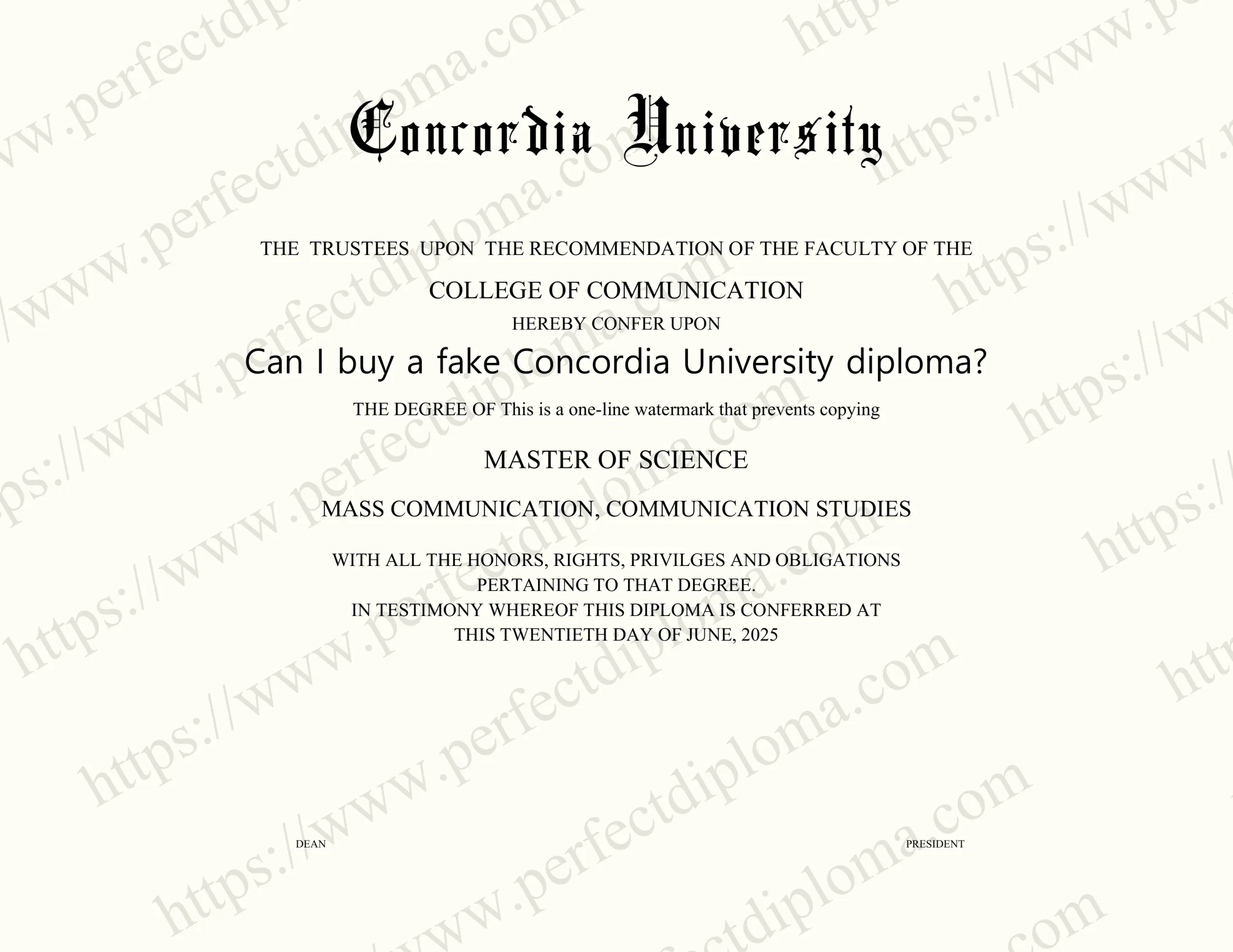 Can I buy a fake Concordia University diploma?