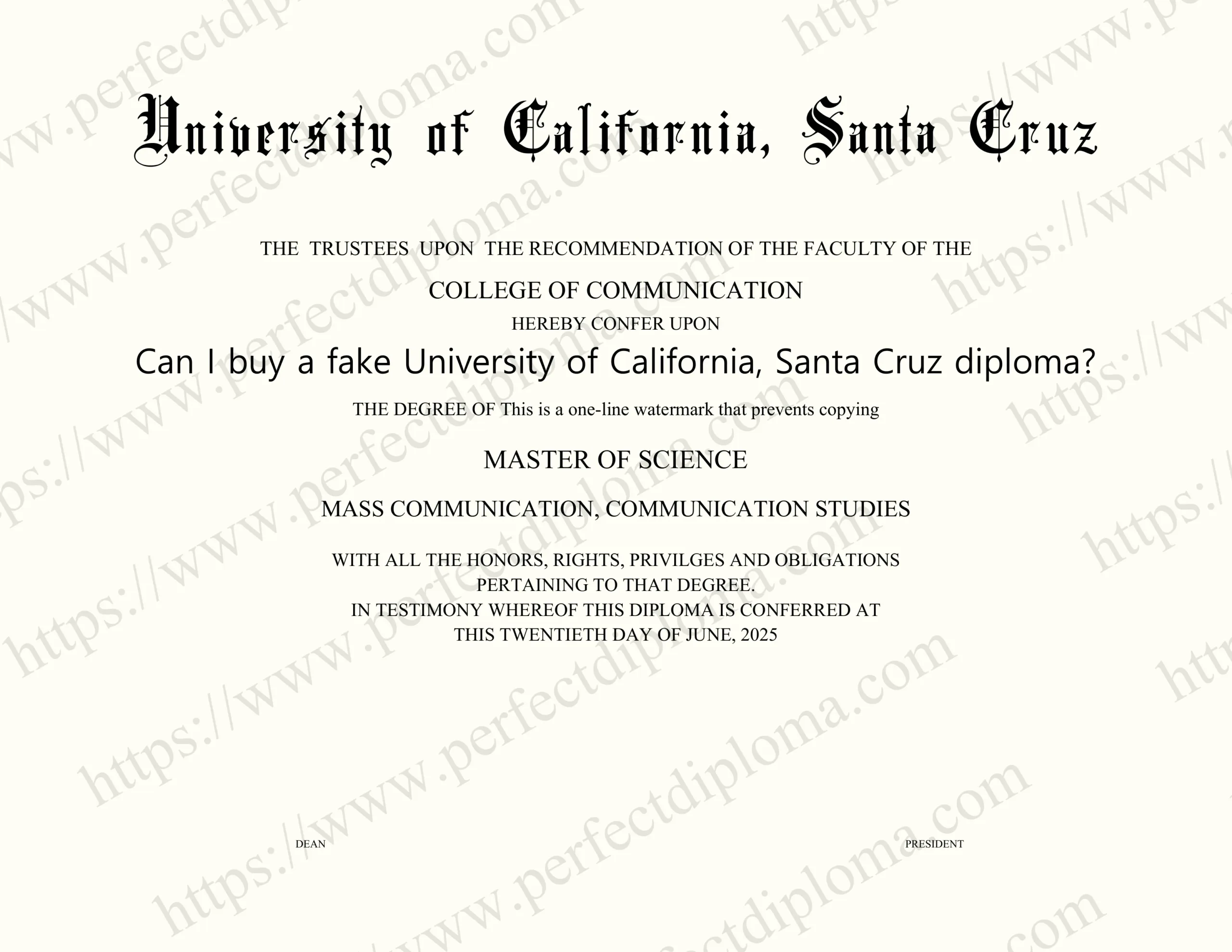 Can I buy a fake University of California, Santa Cruz diploma?