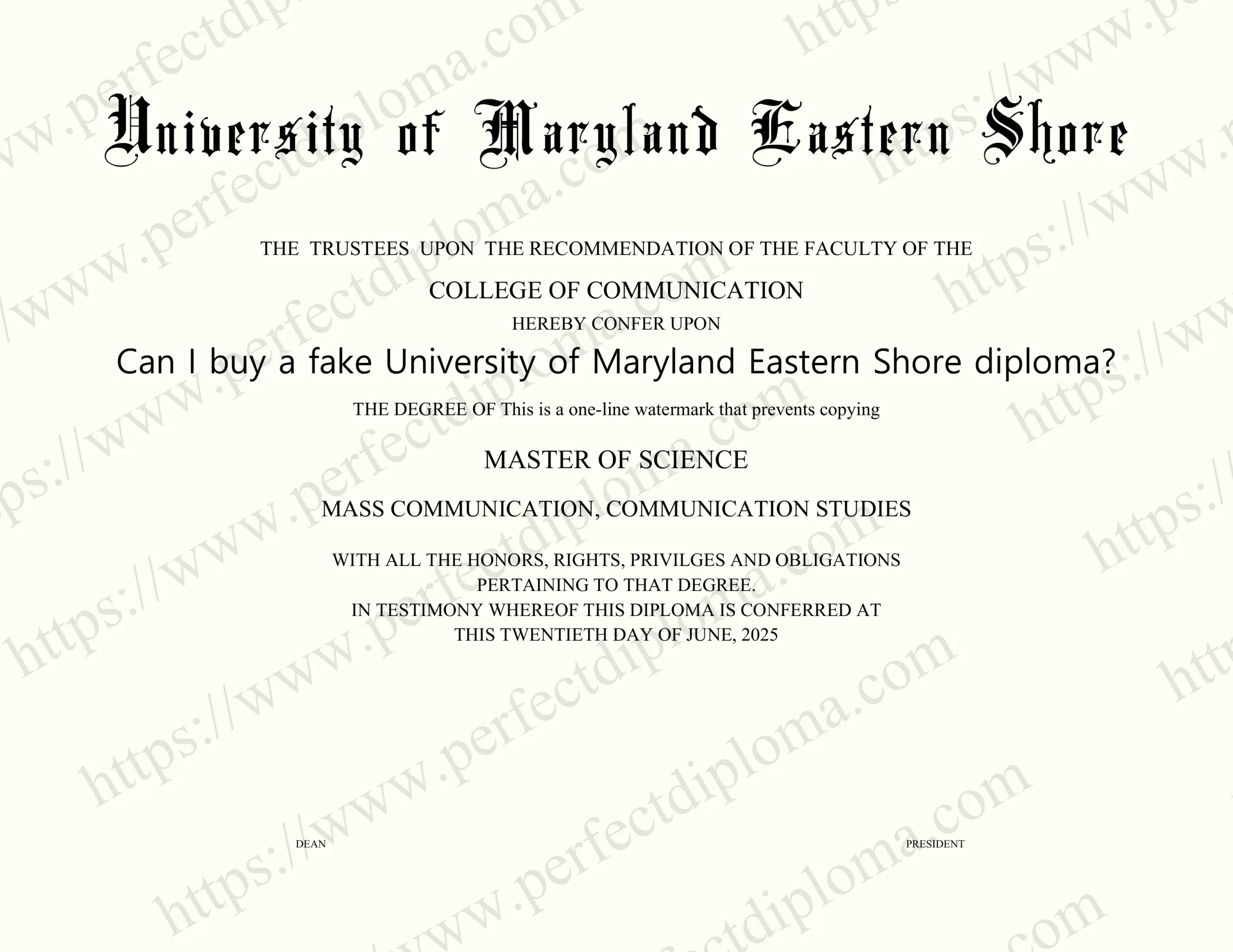 Can I buy a fake University of Maryland Eastern Shore diploma?