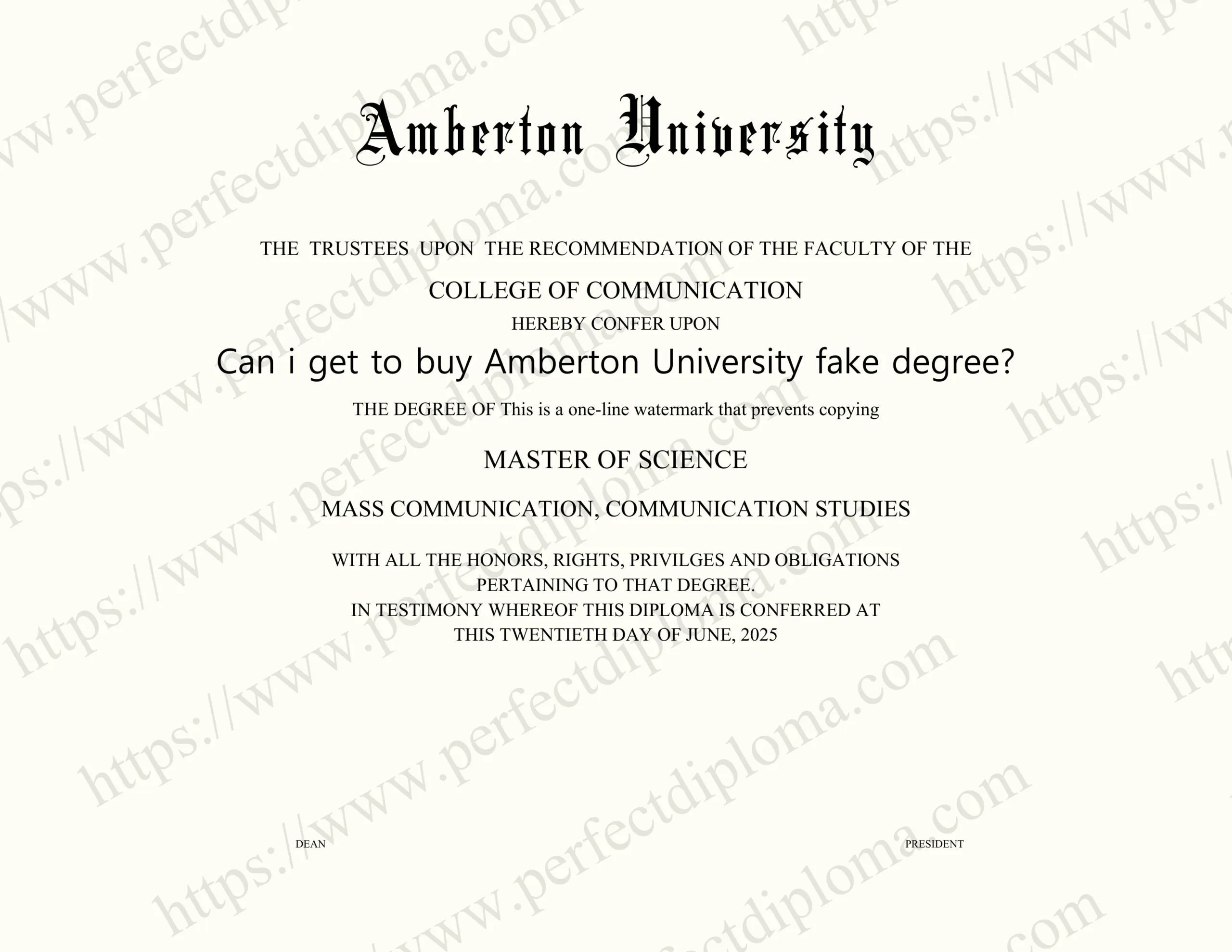 Can i get to buy Amberton University fake degree?