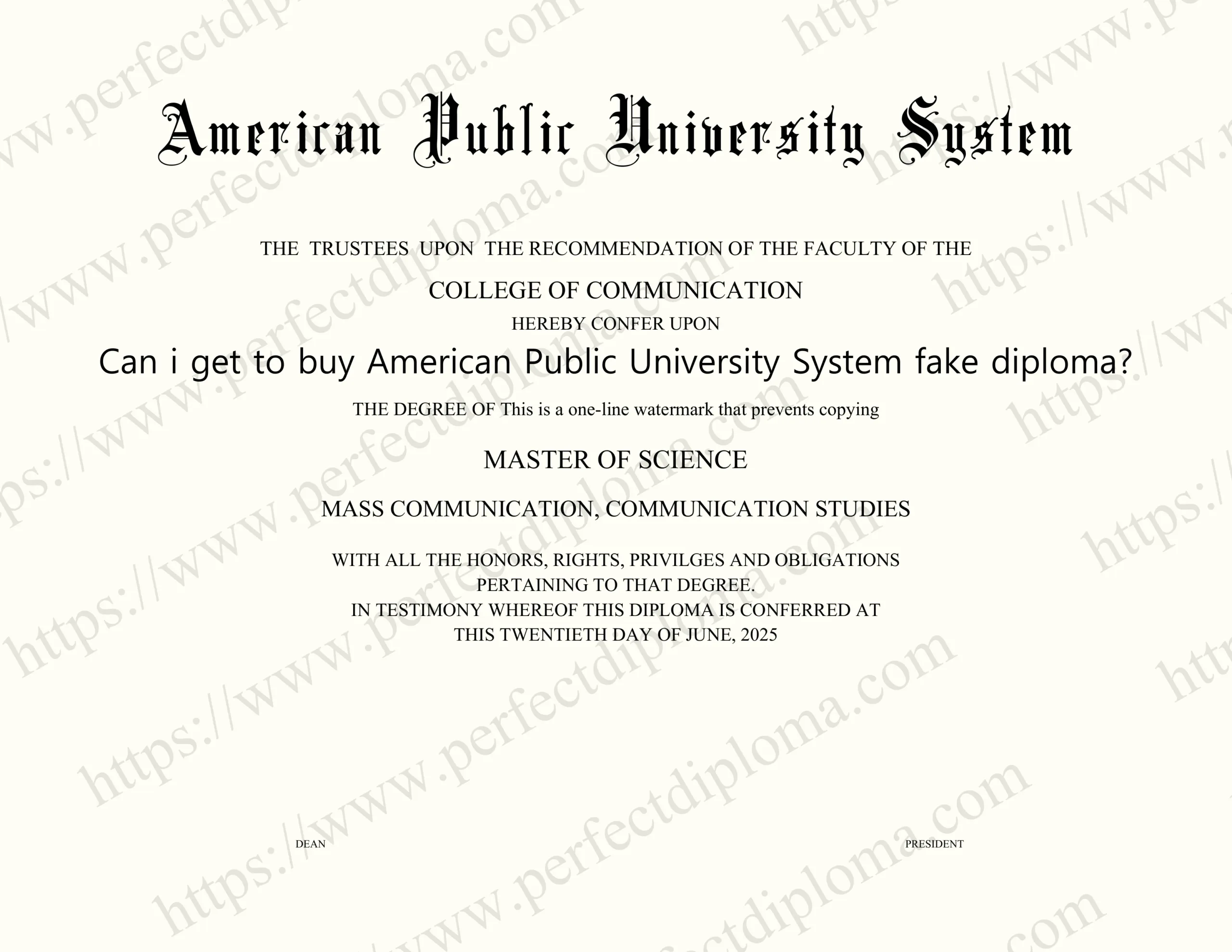 Can i get to buy American Public University System fake diploma?