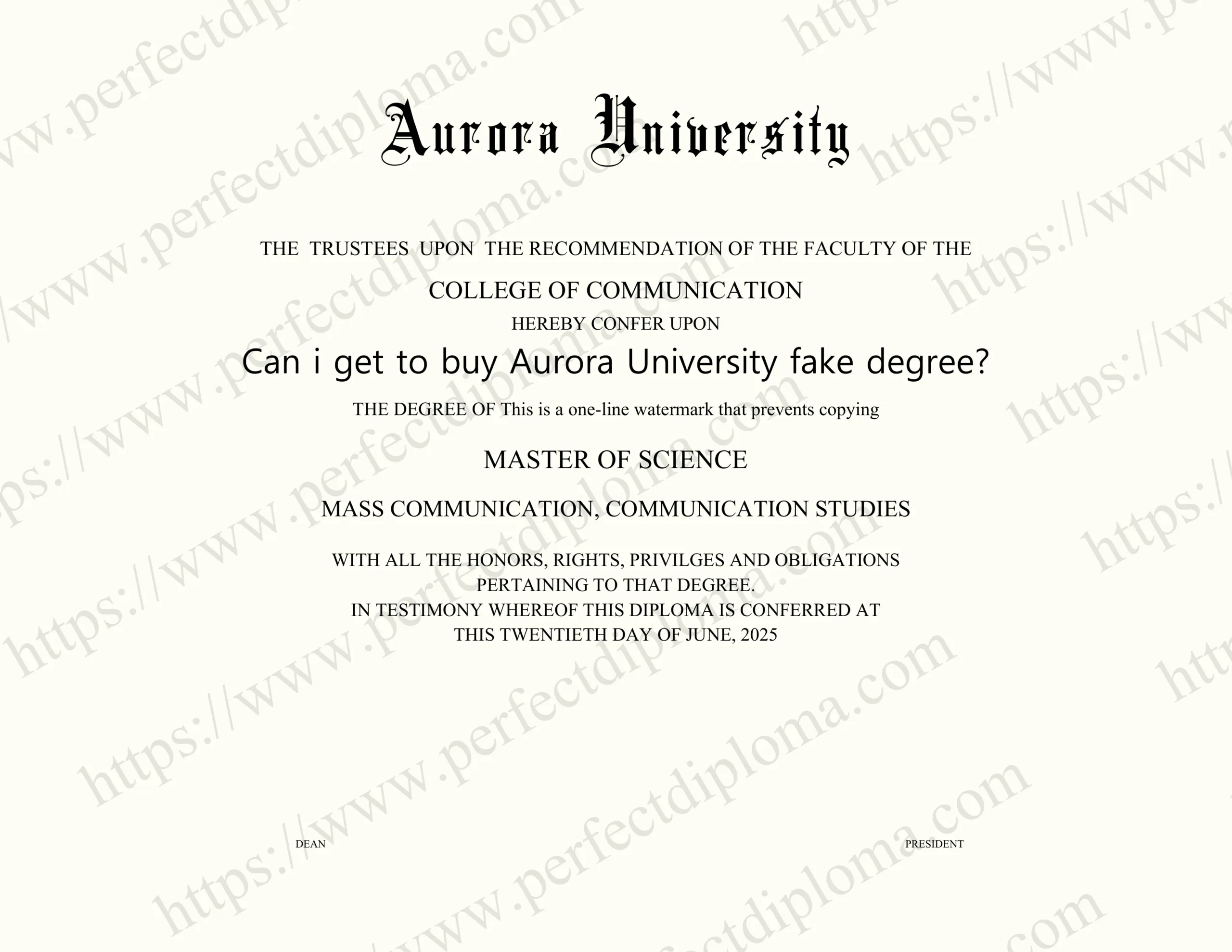 Can i get to buy Aurora University fake degree?
