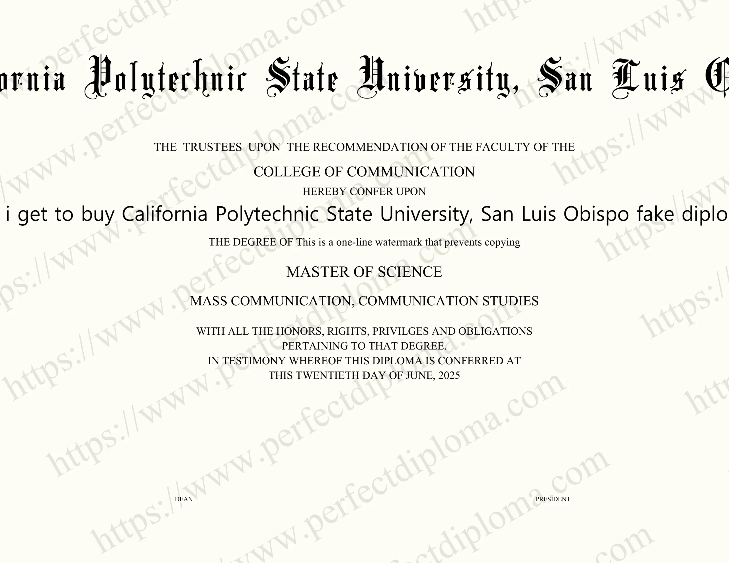 Can i get to buy California Polytechnic State University, San Luis Obispo fake diploma?