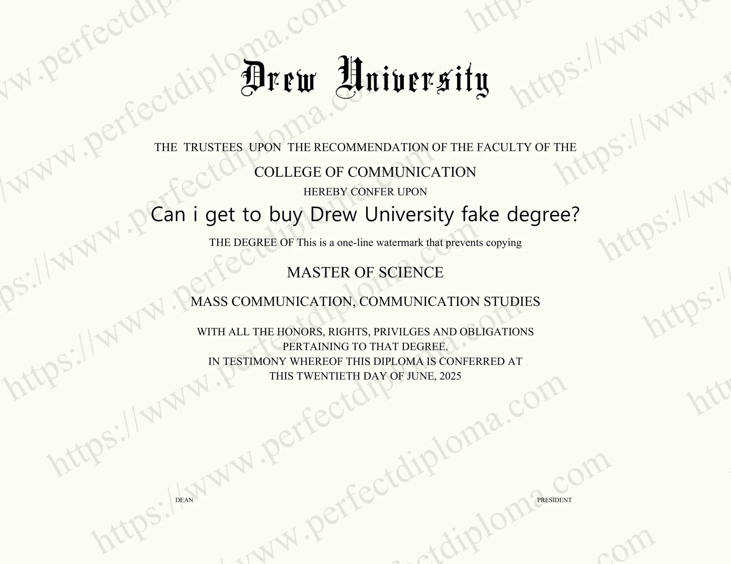 Can i get to buy Drew University fake degree?