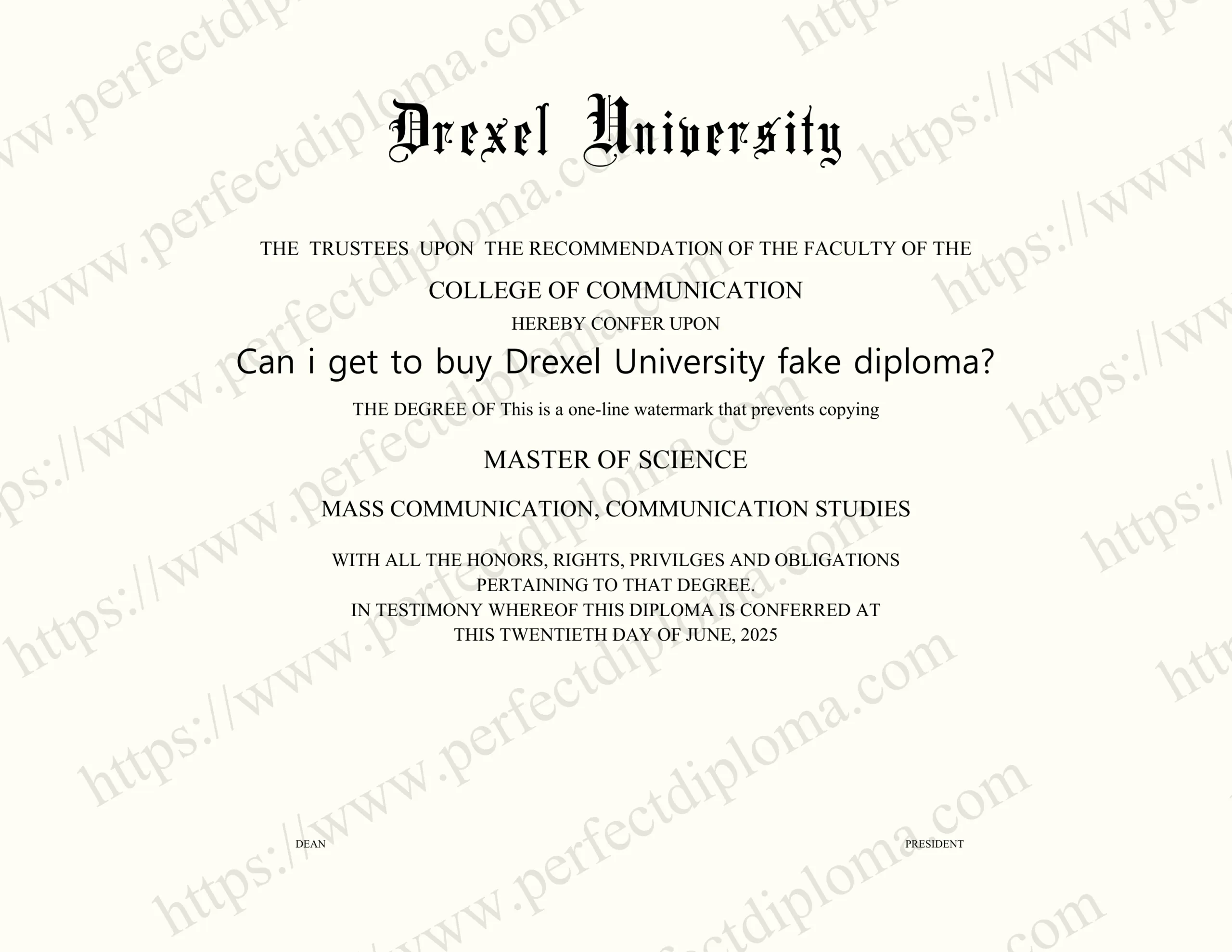 Can i get to buy Drexel University fake diploma?