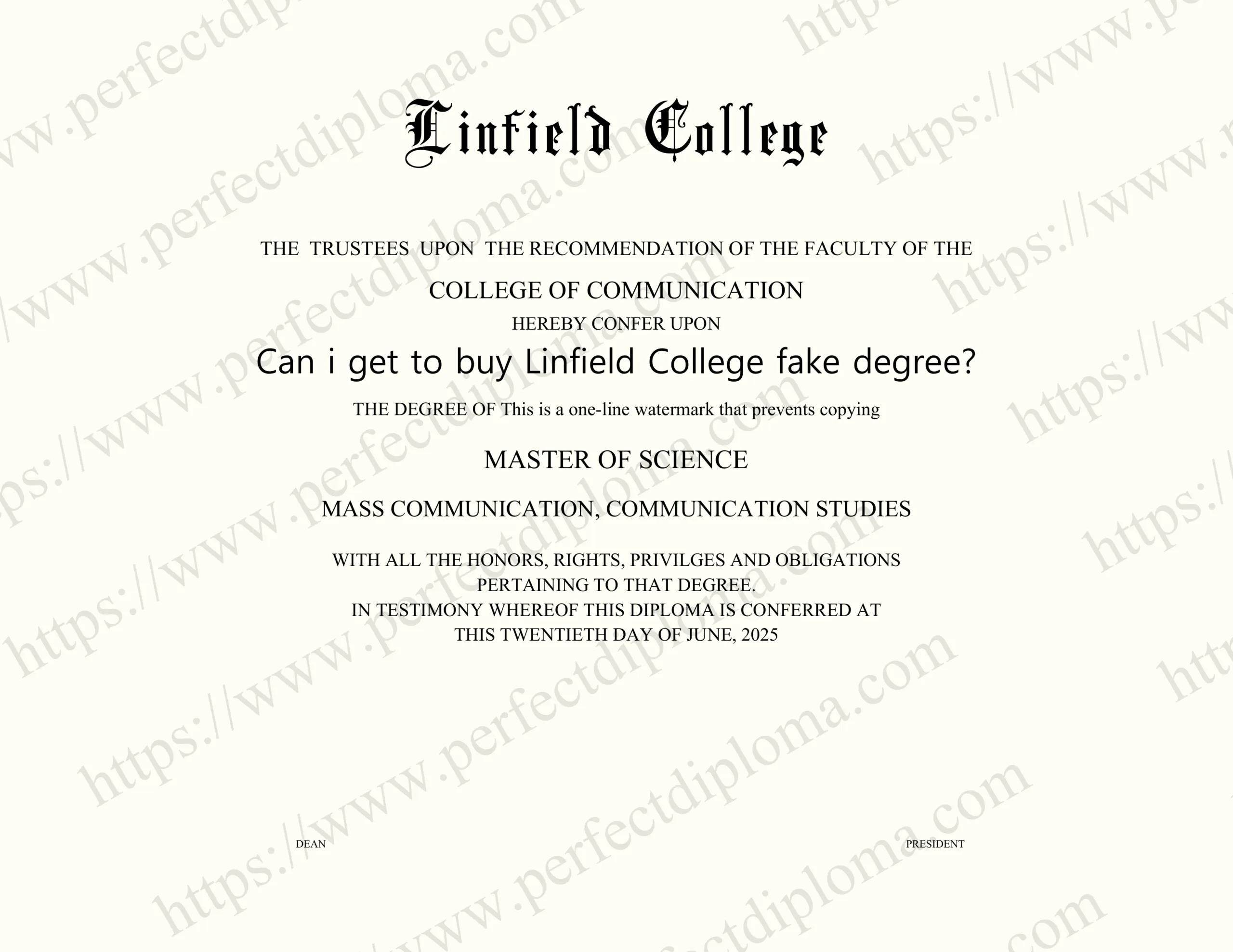 Can i get to buy Linfield College fake degree?
