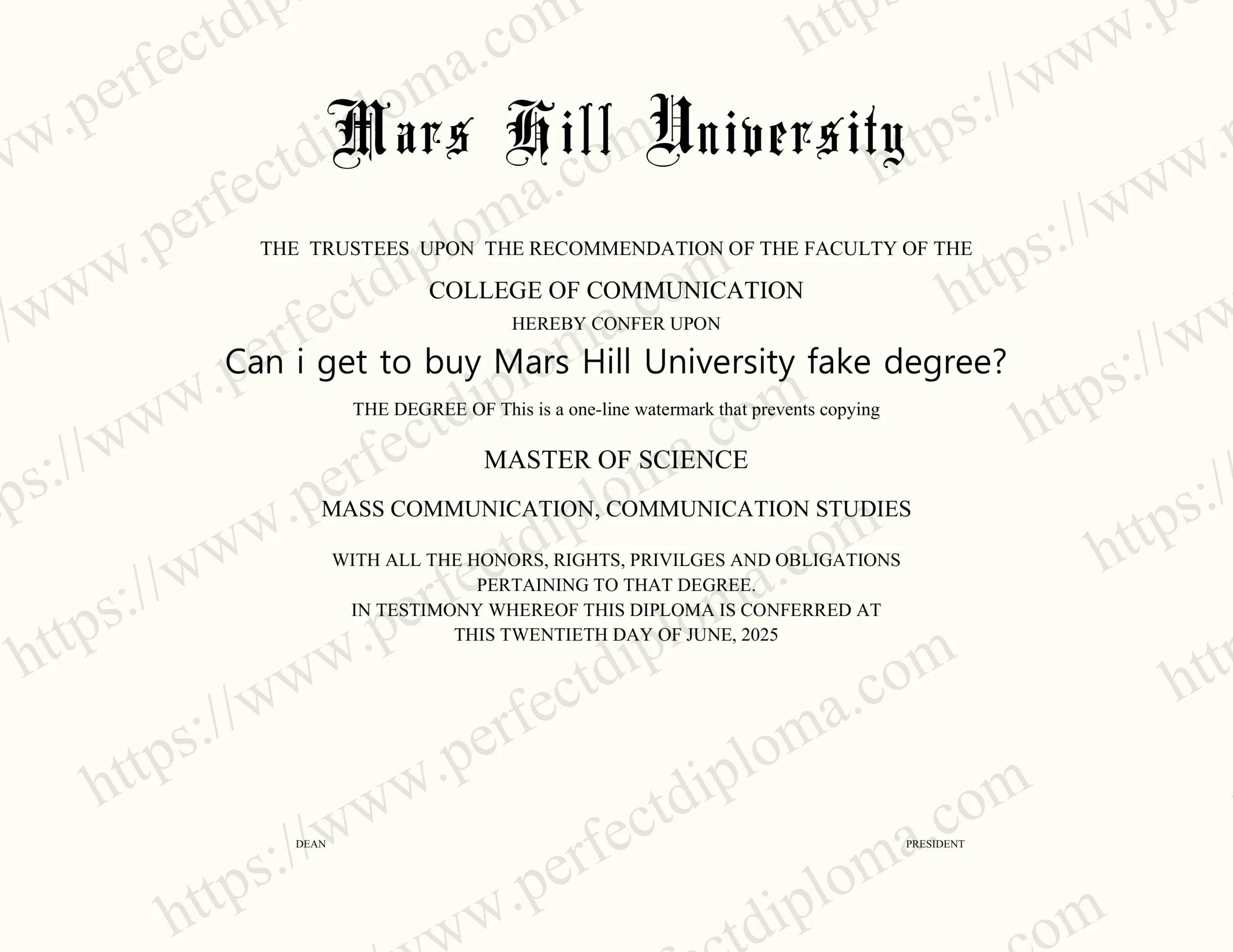 Can i get to buy Mars Hill University fake degree?