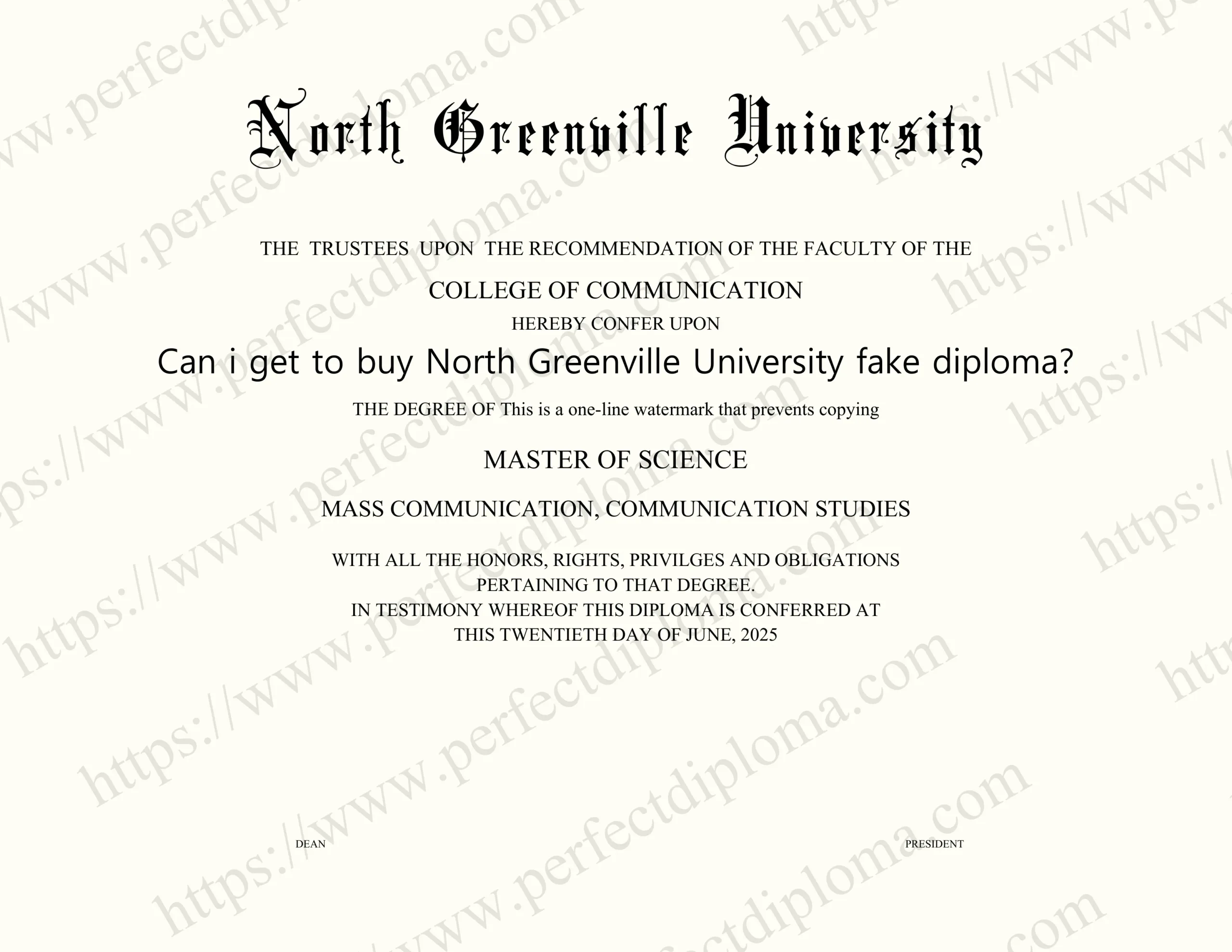 Can i get to buy North Greenville University fake diploma?