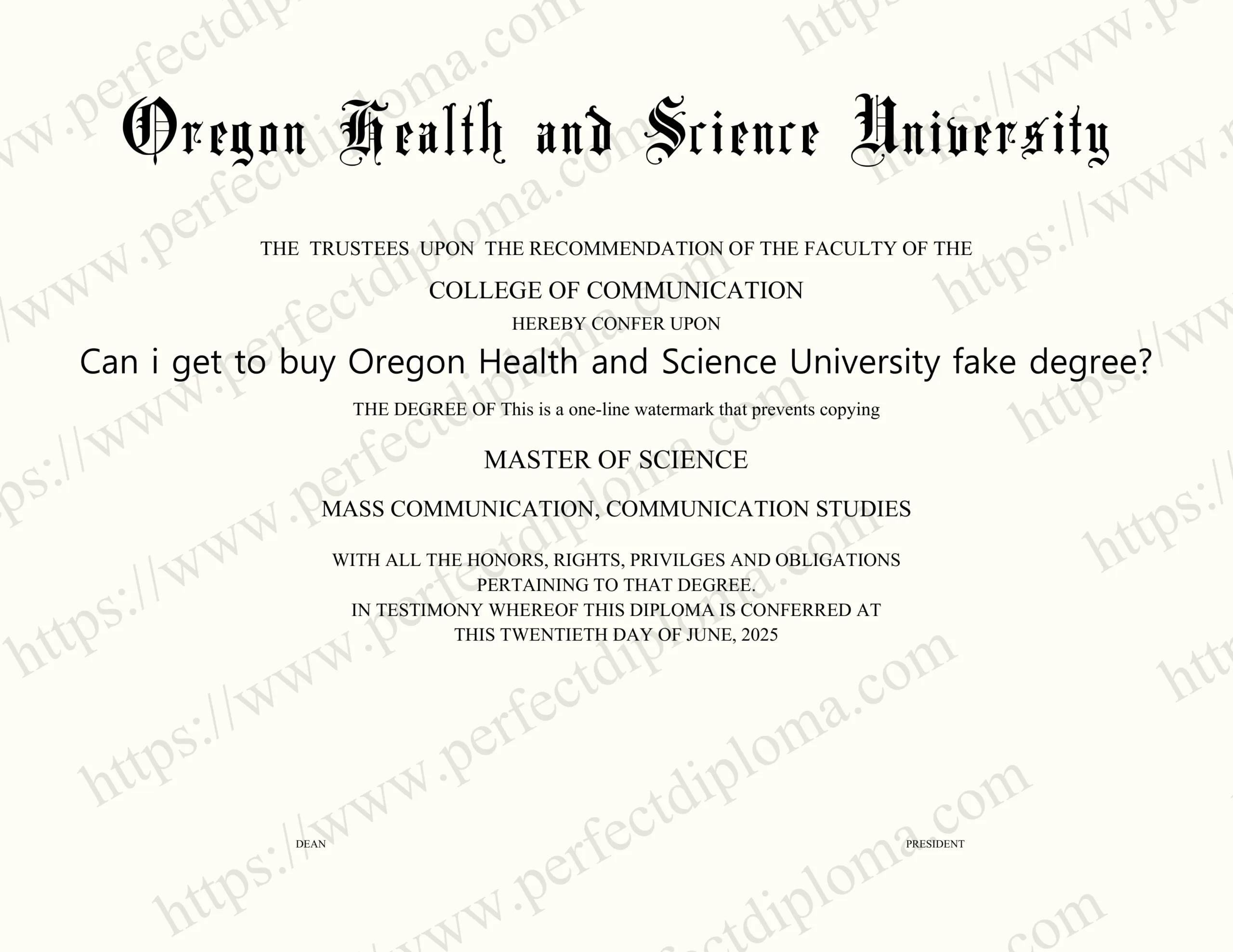 Can i get to buy Oregon Health and Science University fake degree?