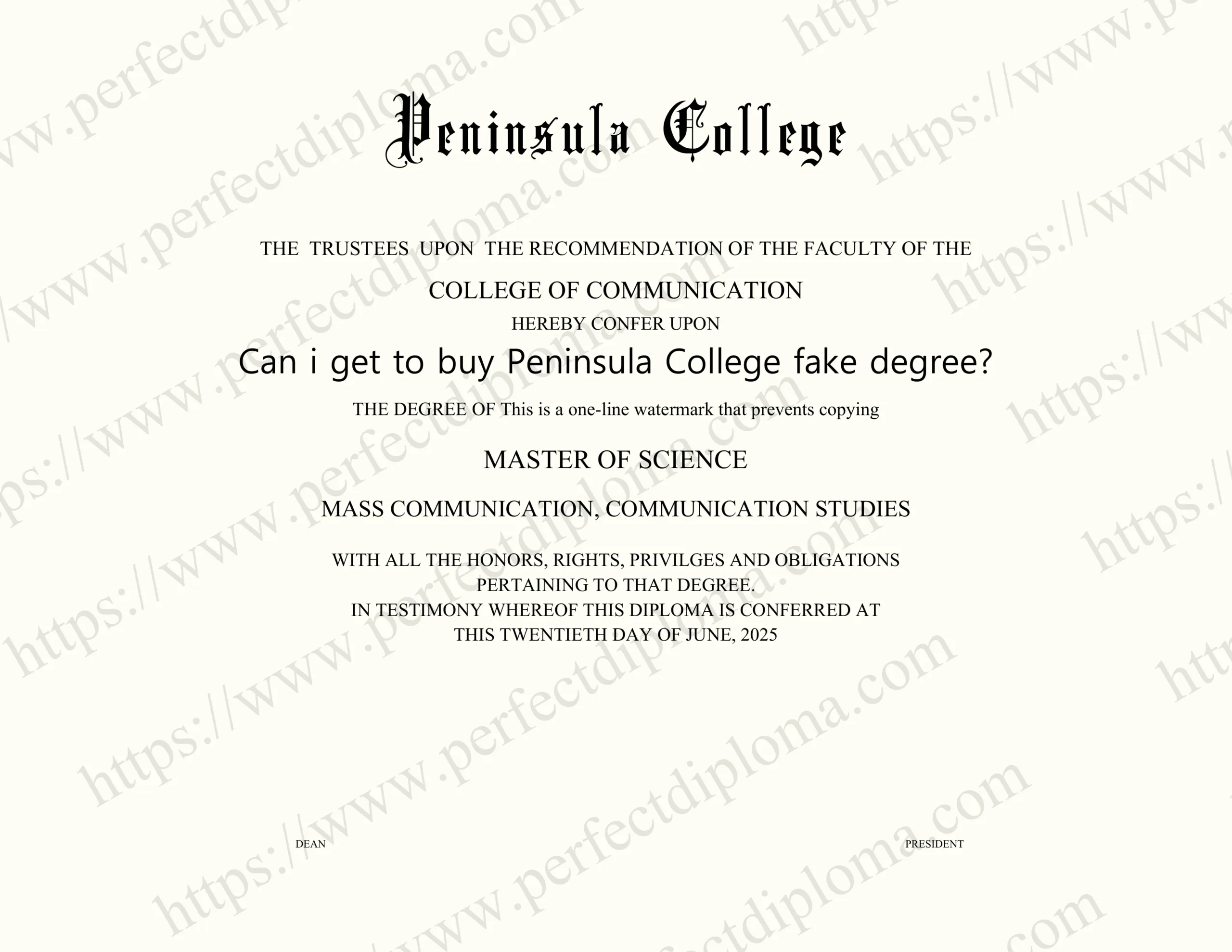 Can i get to buy Peninsula College fake degree?