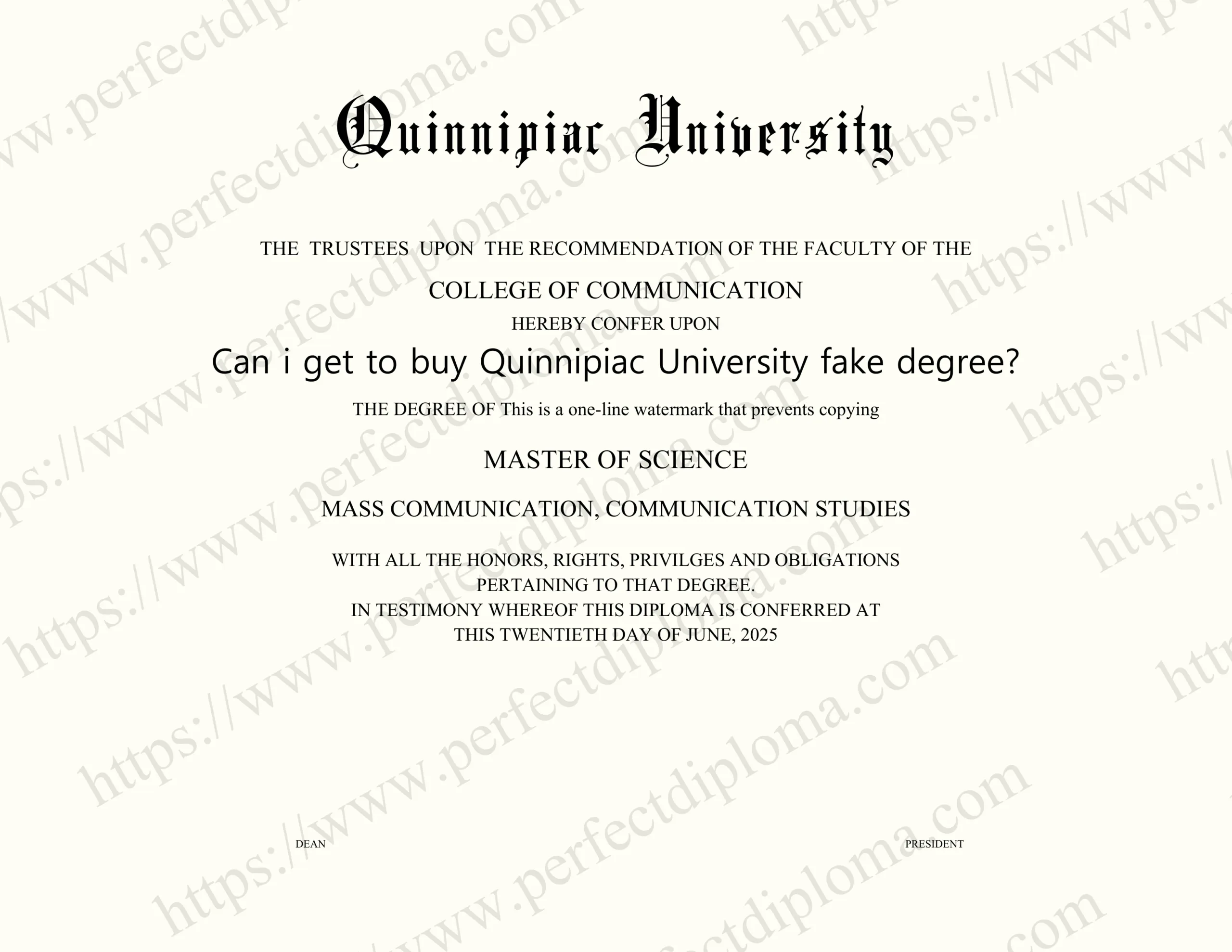 Can i get to buy Quinnipiac University fake degree?