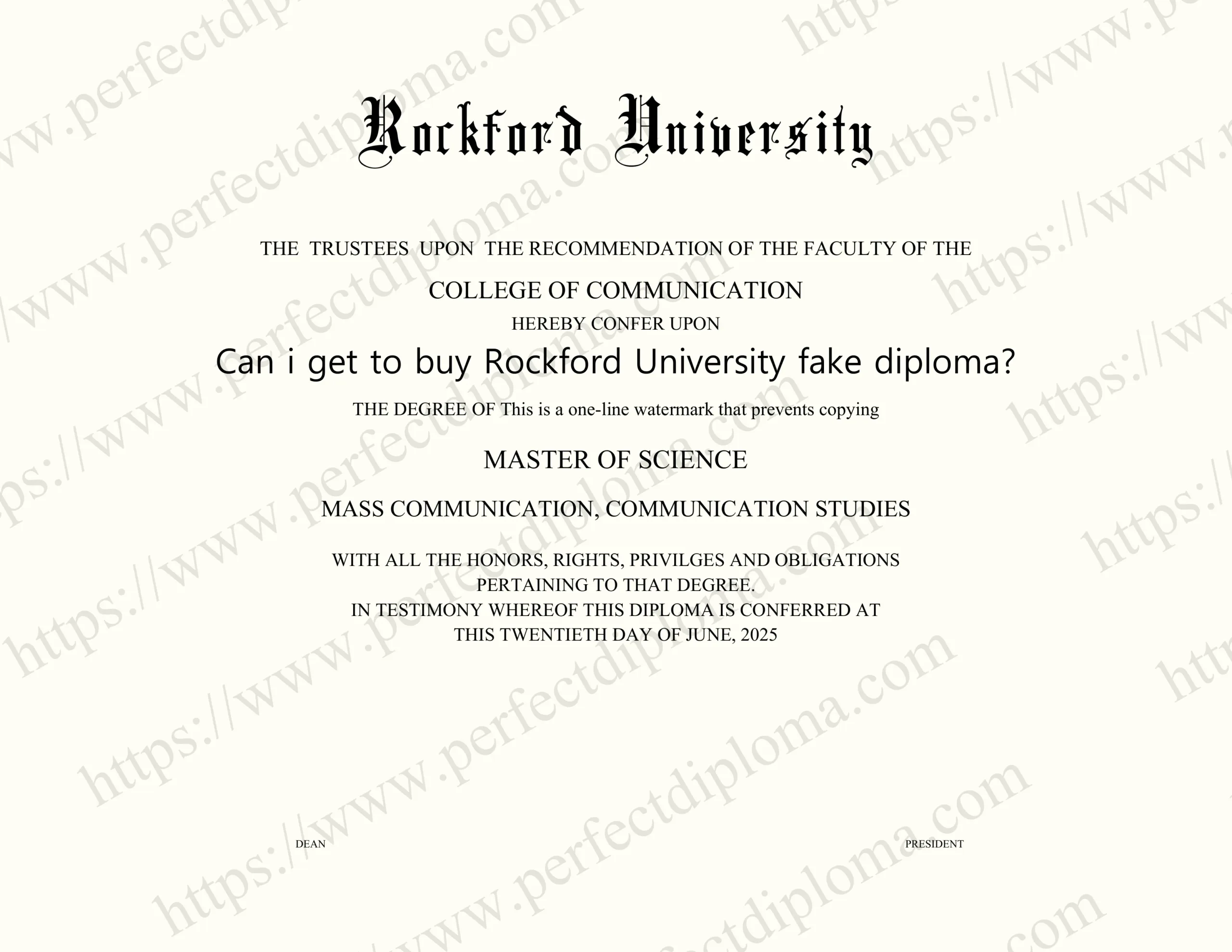 Can i get to buy Rockford University fake diploma?
