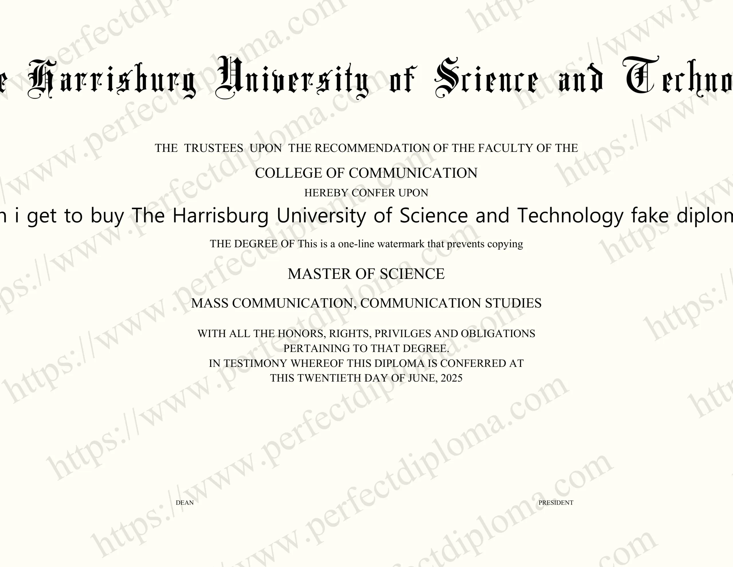 Can i get to buy The Harrisburg University of Science and Technology fake diploma?