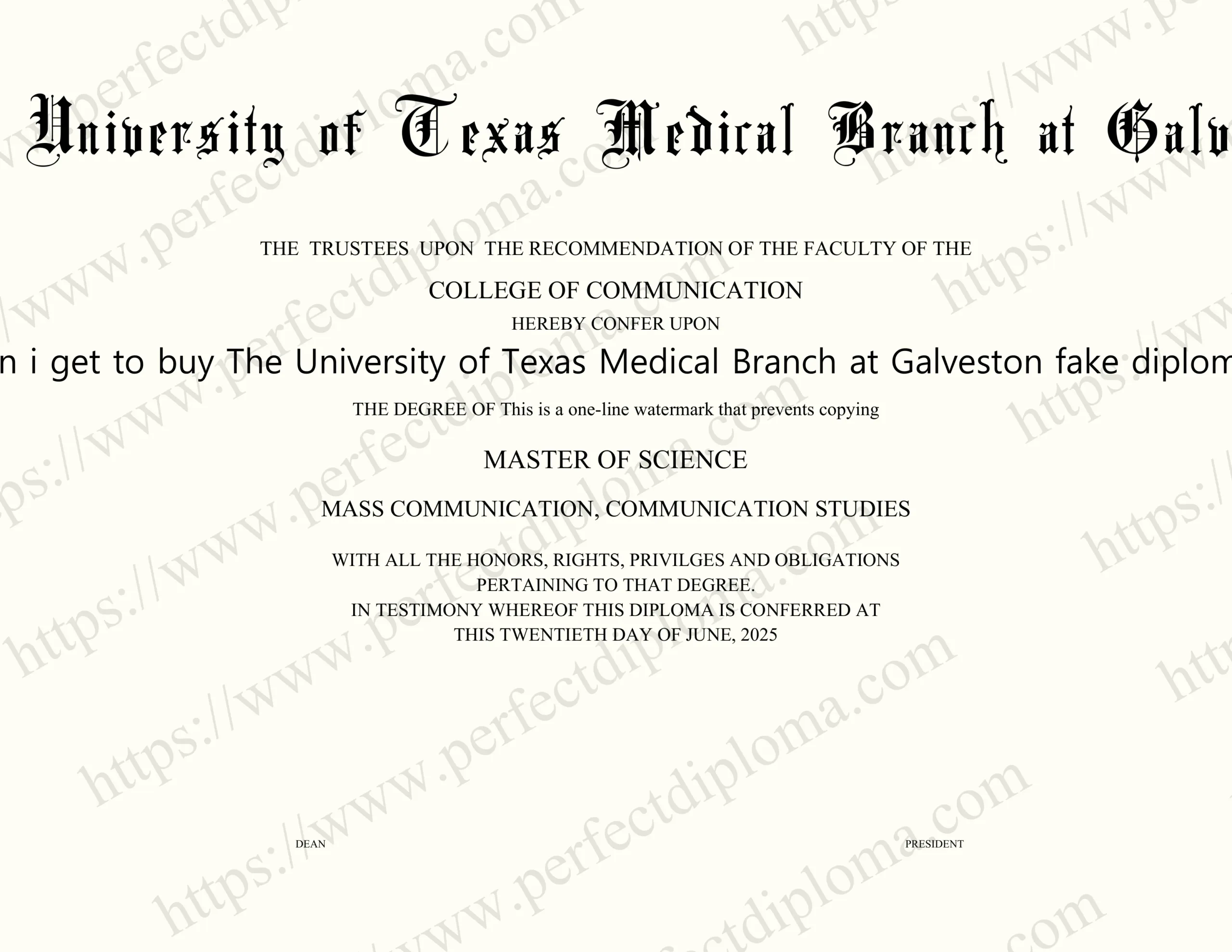 Can i get to buy The University of Texas Medical Branch at Galveston fake diploma?