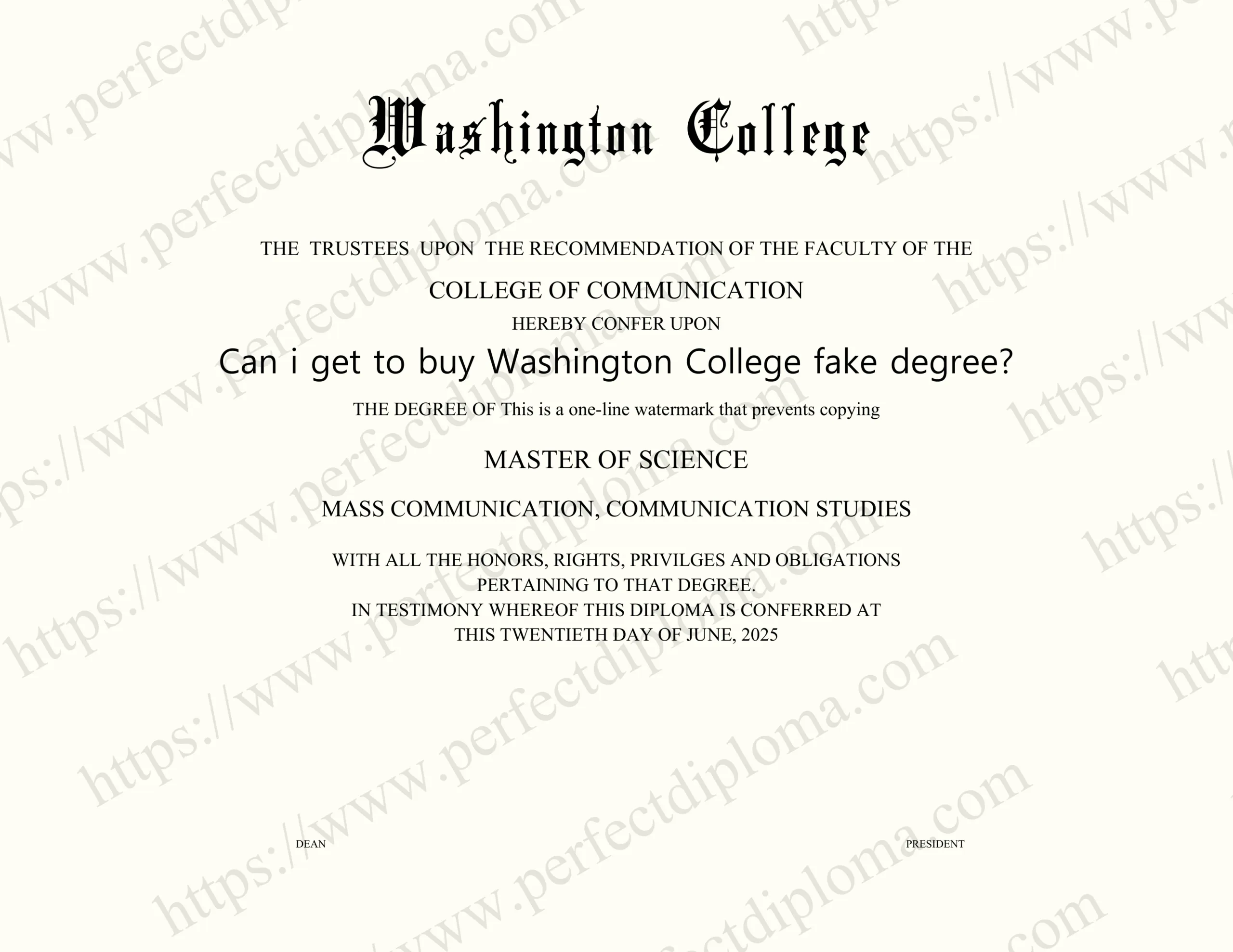 Can i get to buy Washington College fake degree?