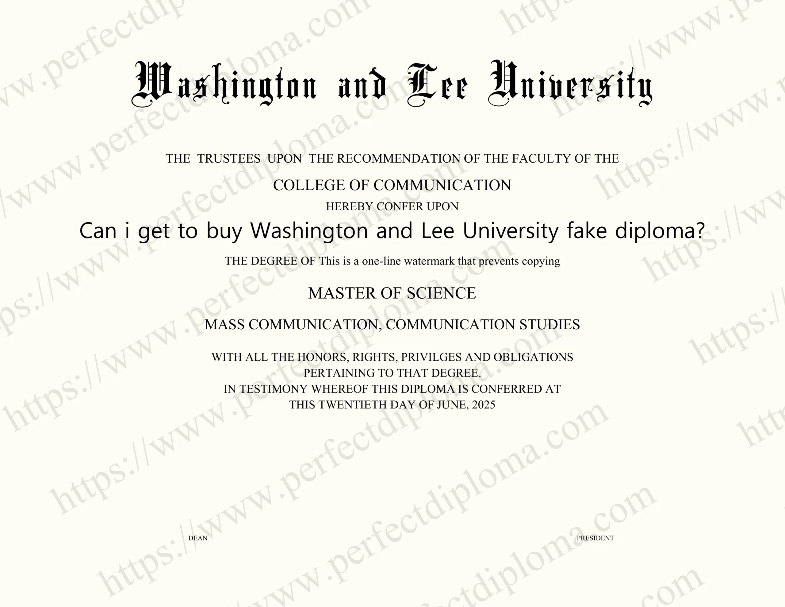 Can i get to buy Washington and Lee University fake diploma?