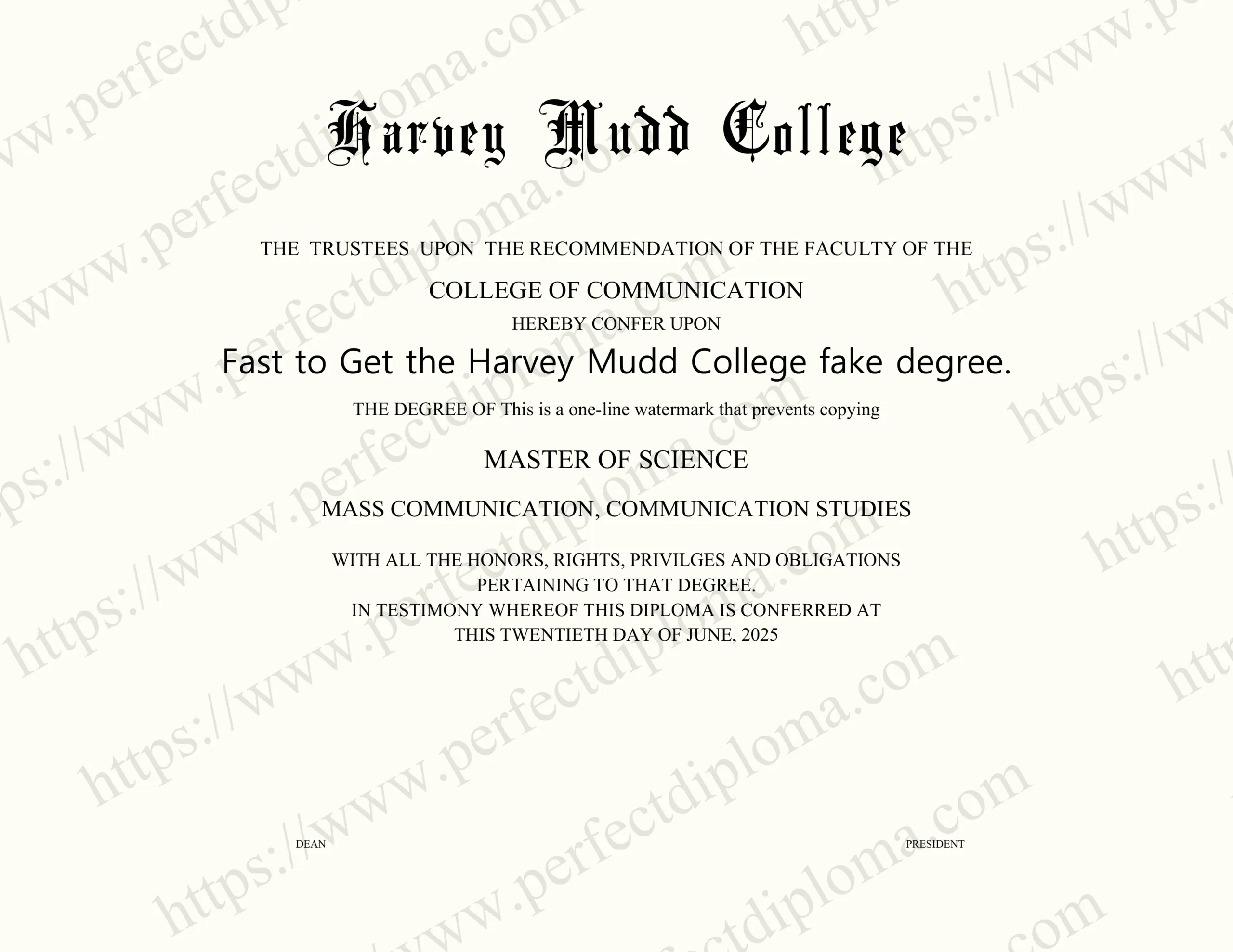 Fast to Get the Harvey Mudd College fake degree.
