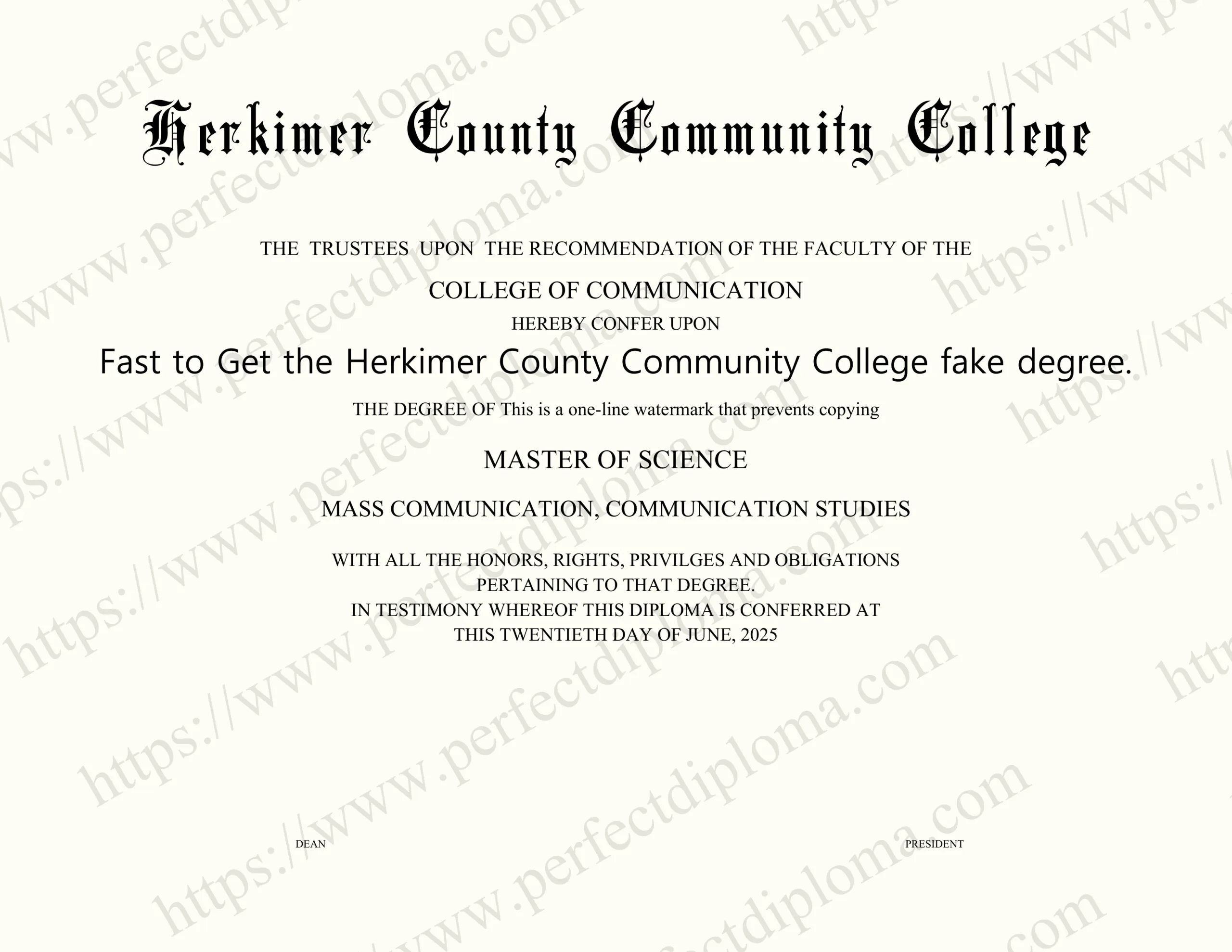 Fast to Get the Herkimer County Community College fake degree.