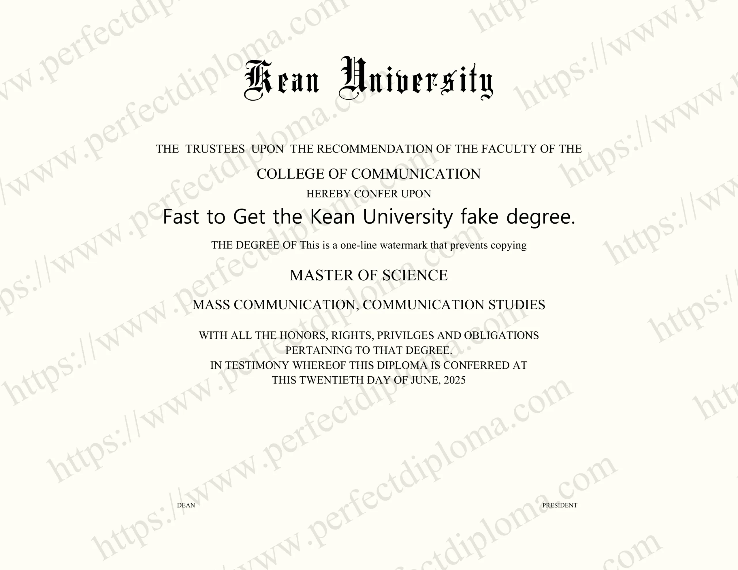 Fast to Get the Kean University fake degree.