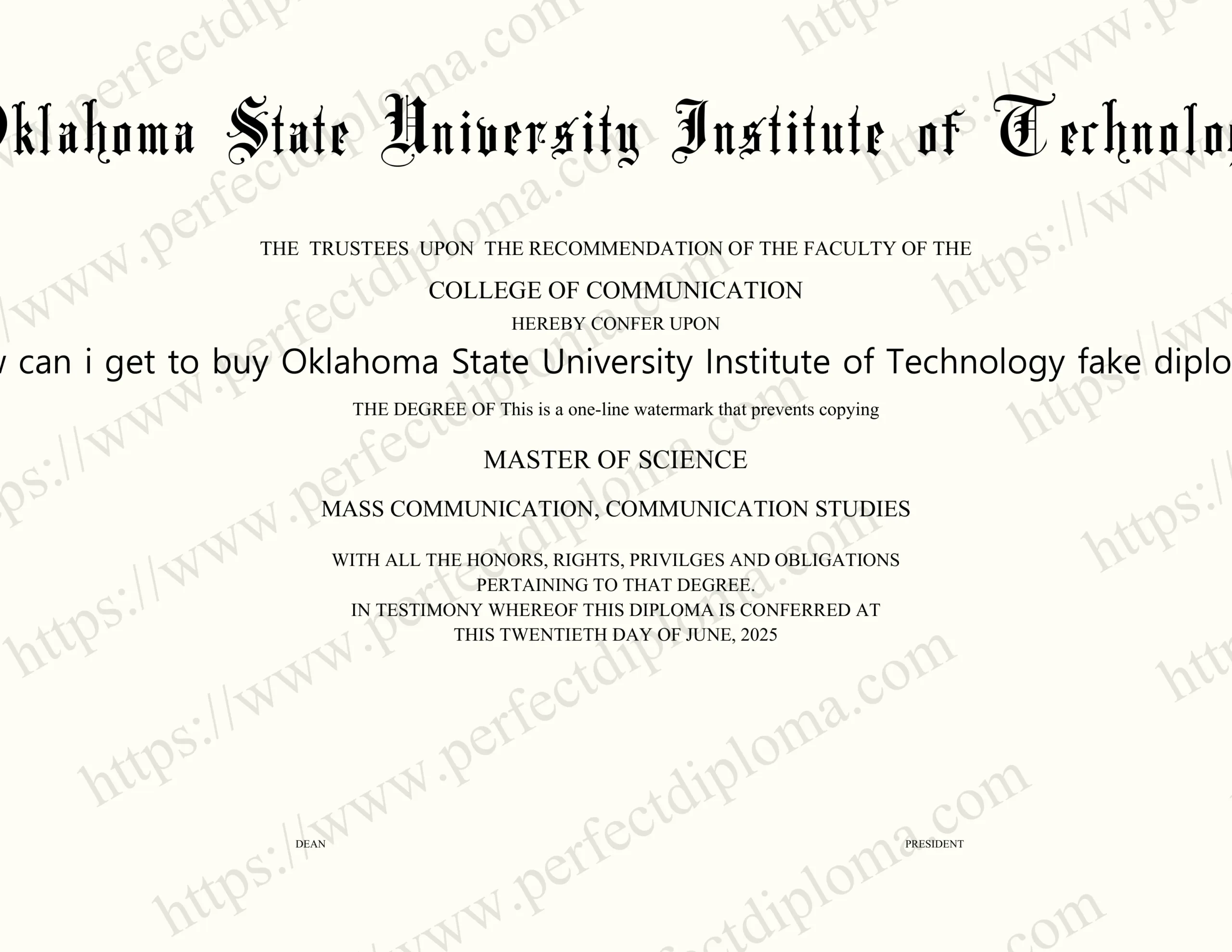 How can i get to buy Oklahoma State University Institute of Technology fake diploma?