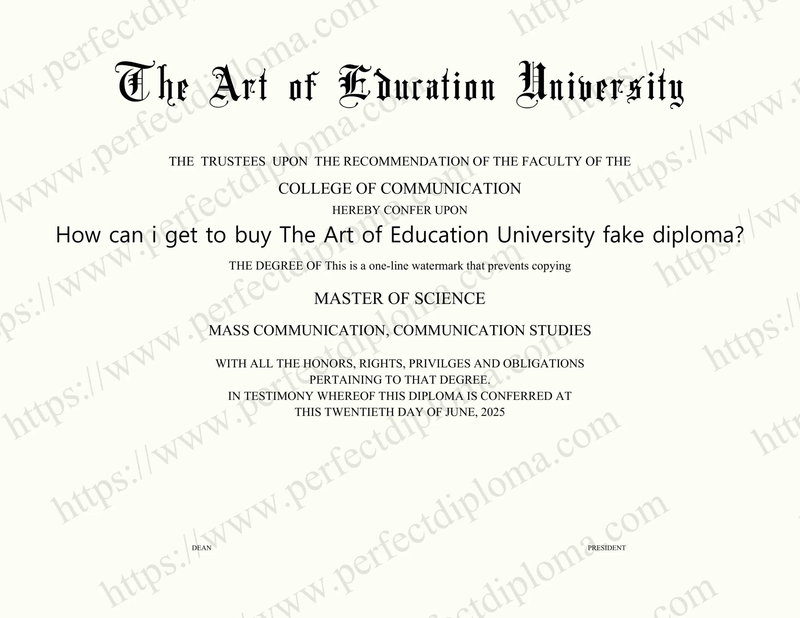 How can i get to buy The Art of Education University fake diploma?